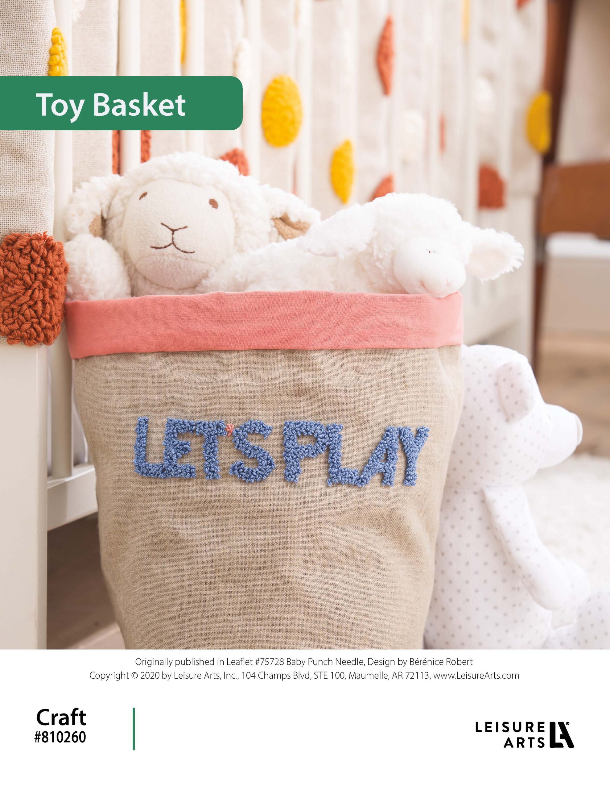 Leisure Arts Baby Punch Needle Toy Basket ePattern
