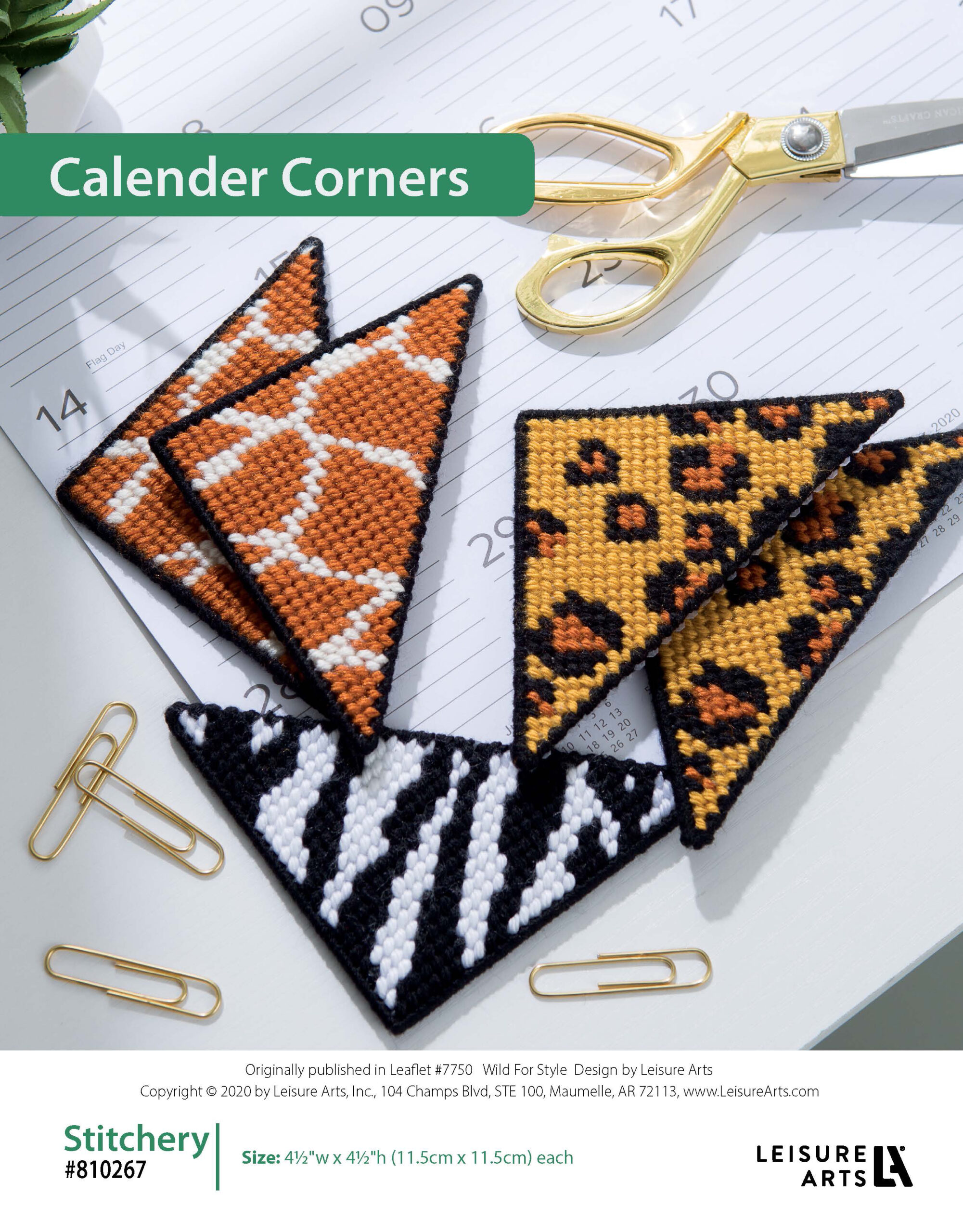 Leisure Arts ePattern Plastic Canvas Calendar Corners