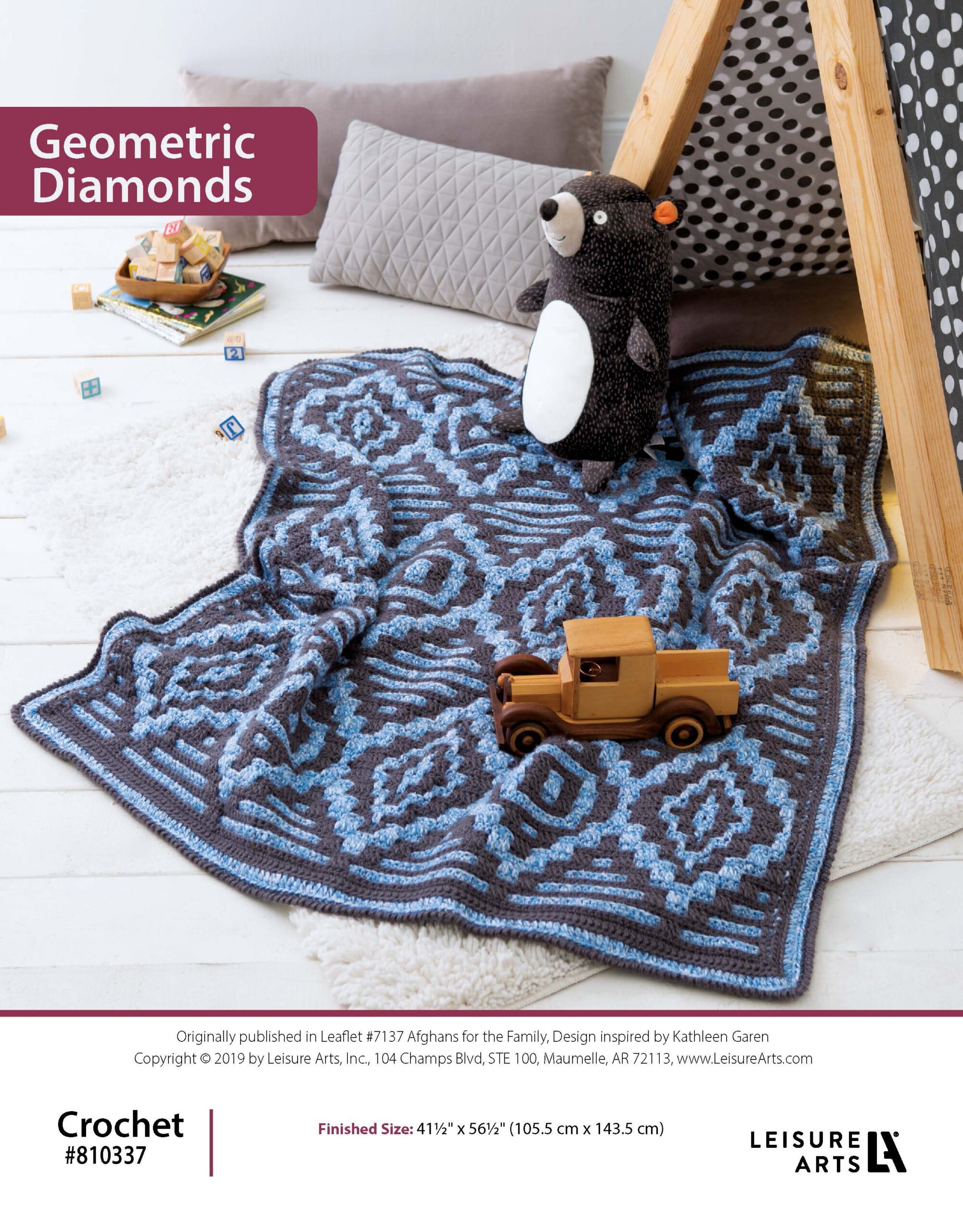 Leisure Arts Afghans For The Family Geometric Diamonds Crochet ePattern