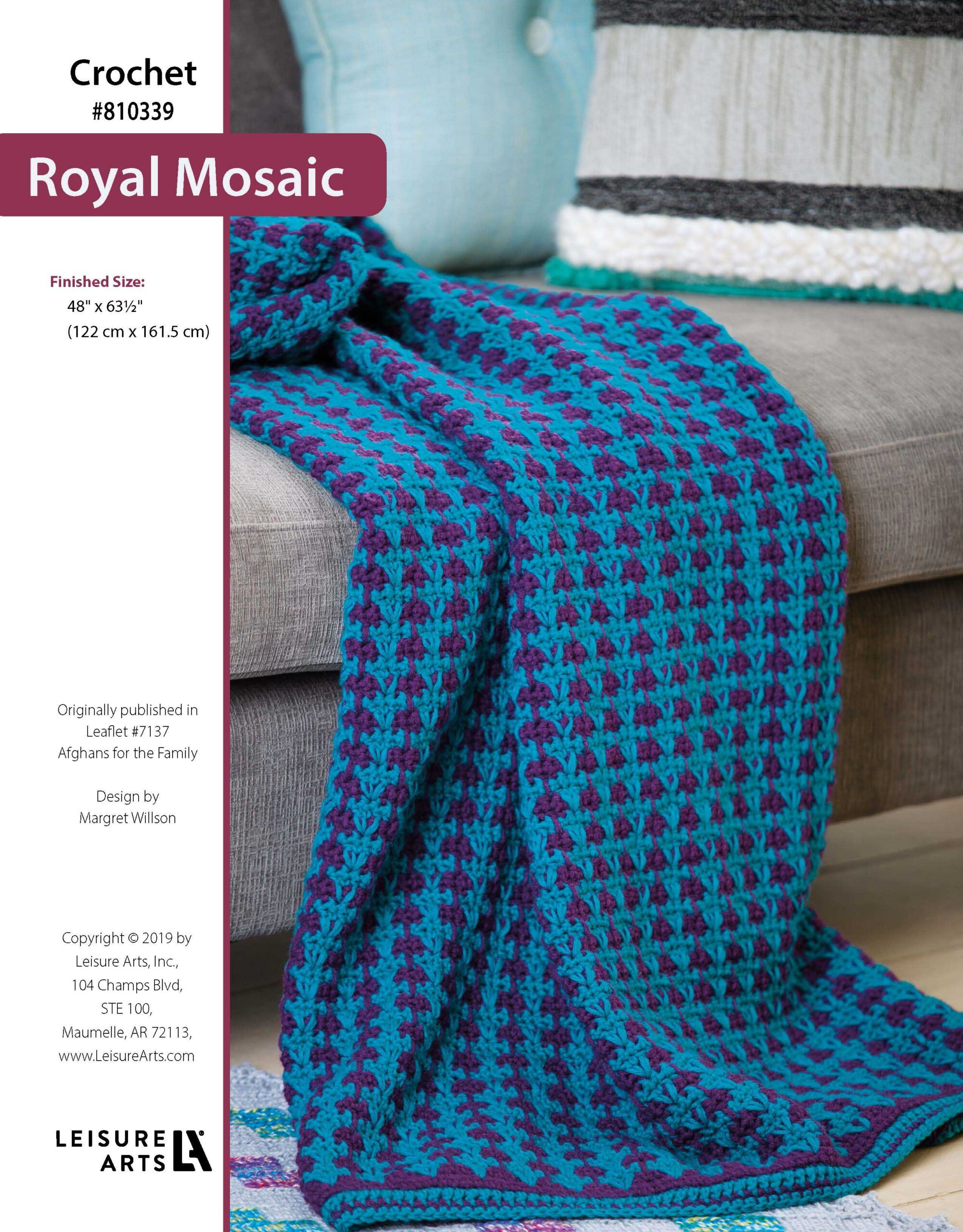 Leisure Arts Afghans For The Family Royal Mosaic Crochet ePattern