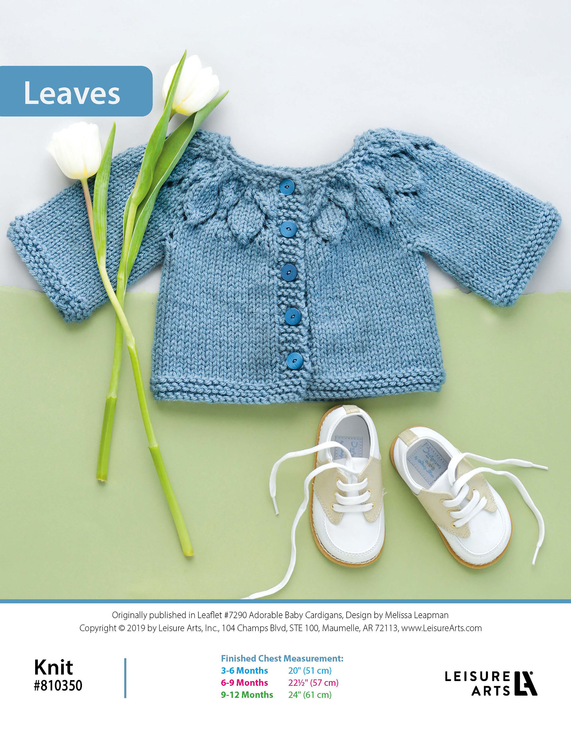 Leisure Arts Adorable Baby Cardigans Leaves Knit ePattern