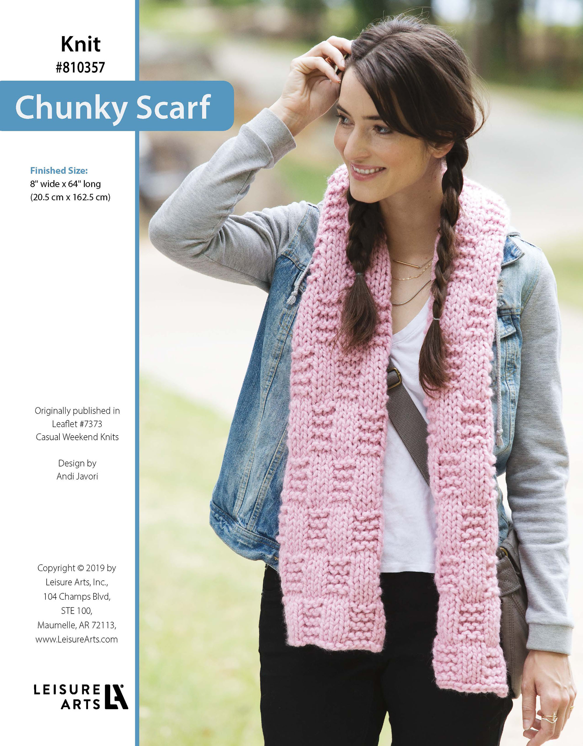 Leisure Arts Casual Weekend Knits Chunky Scarf ePattern