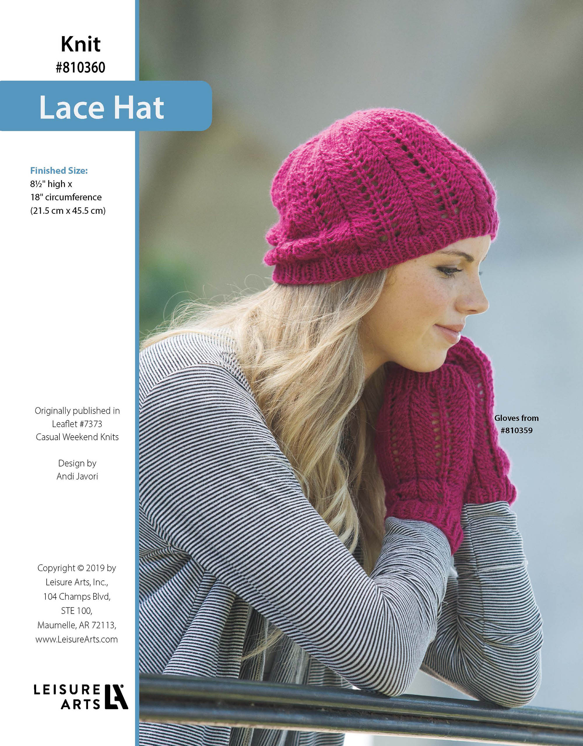 Leisure Arts Casual Weekend Knits Lace Hat ePattern