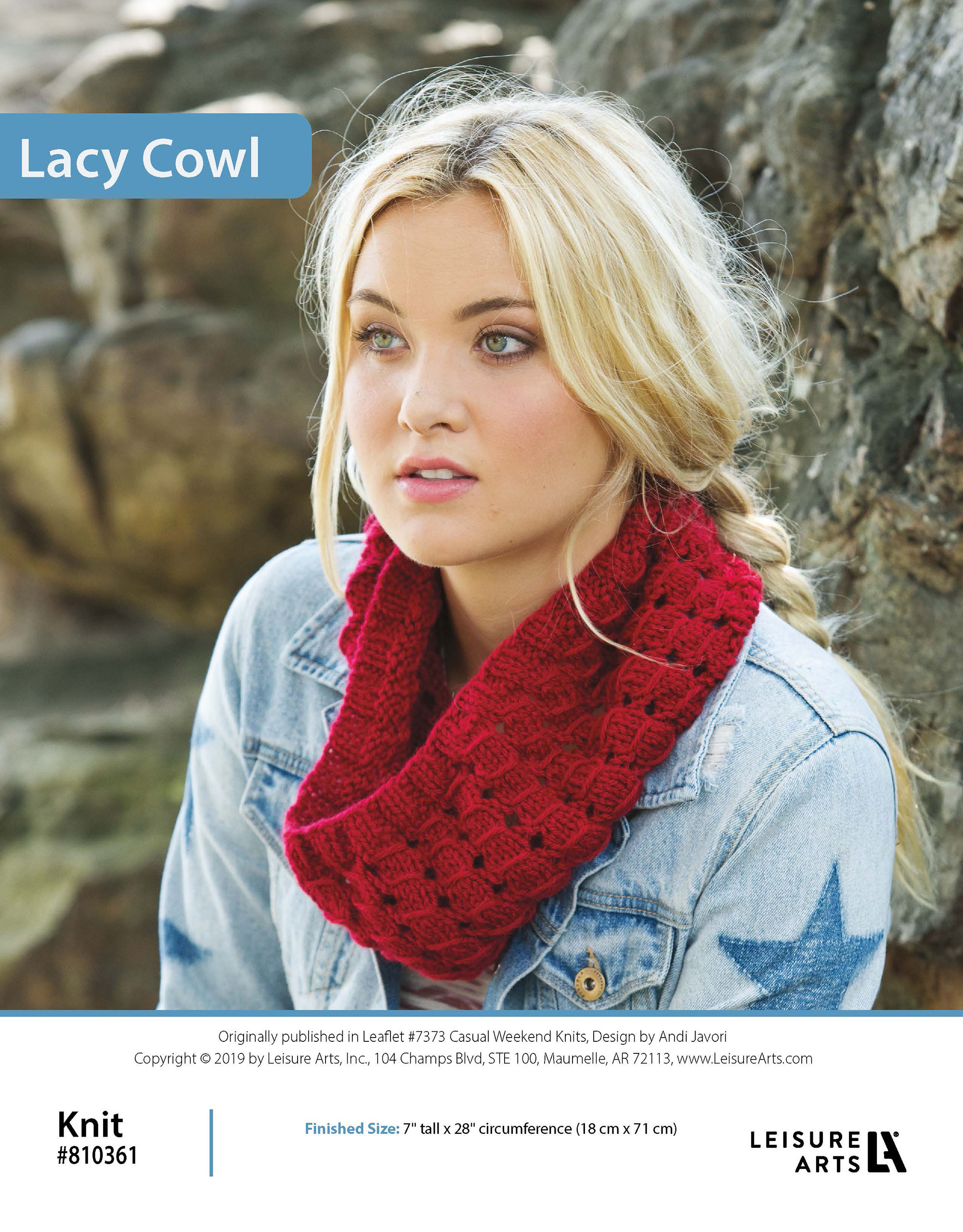 Leisure Arts Casual Weekend Knits Lacy Cowl ePattern