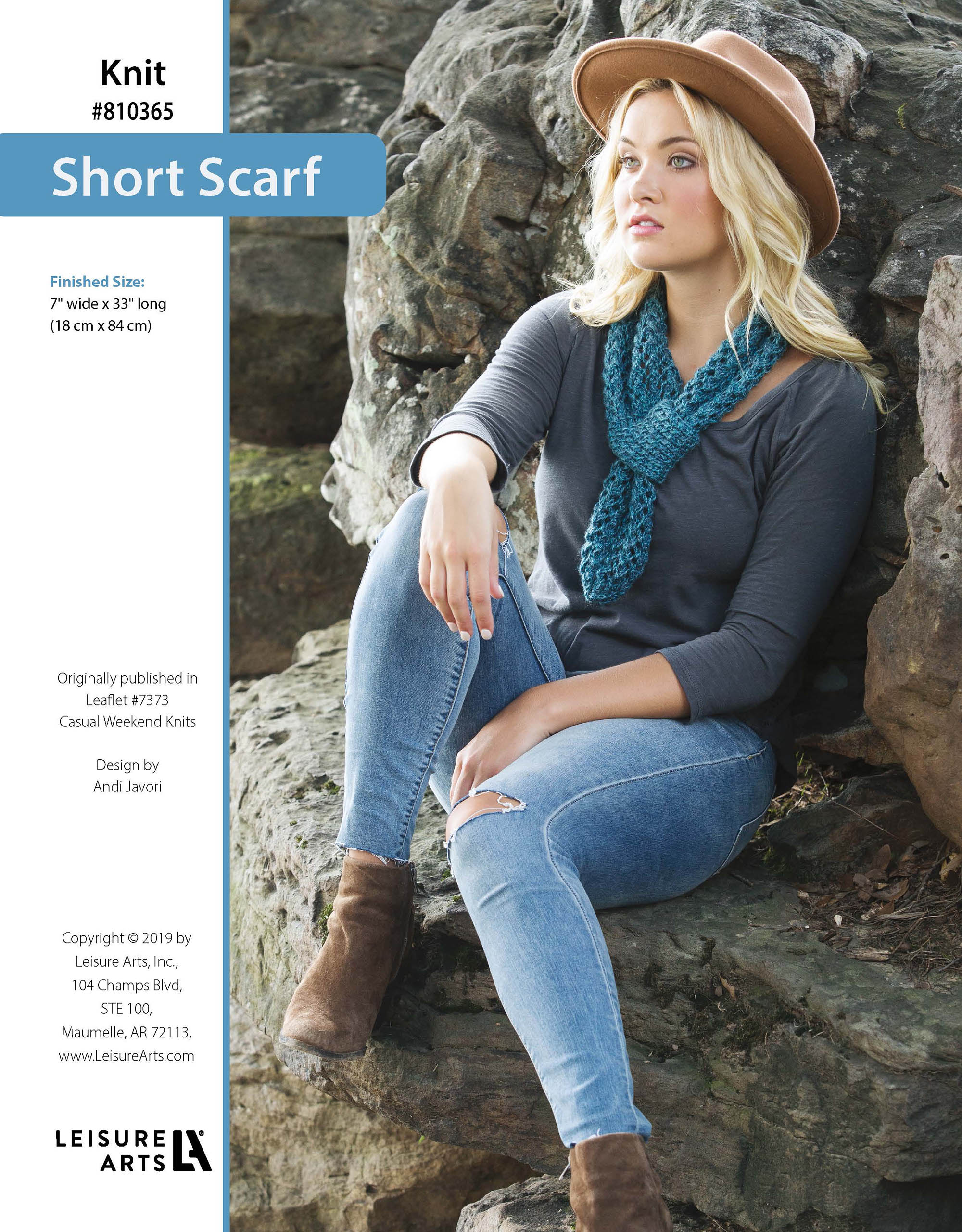 Leisure Arts Casual Weekend Knits Short Scarf ePattern