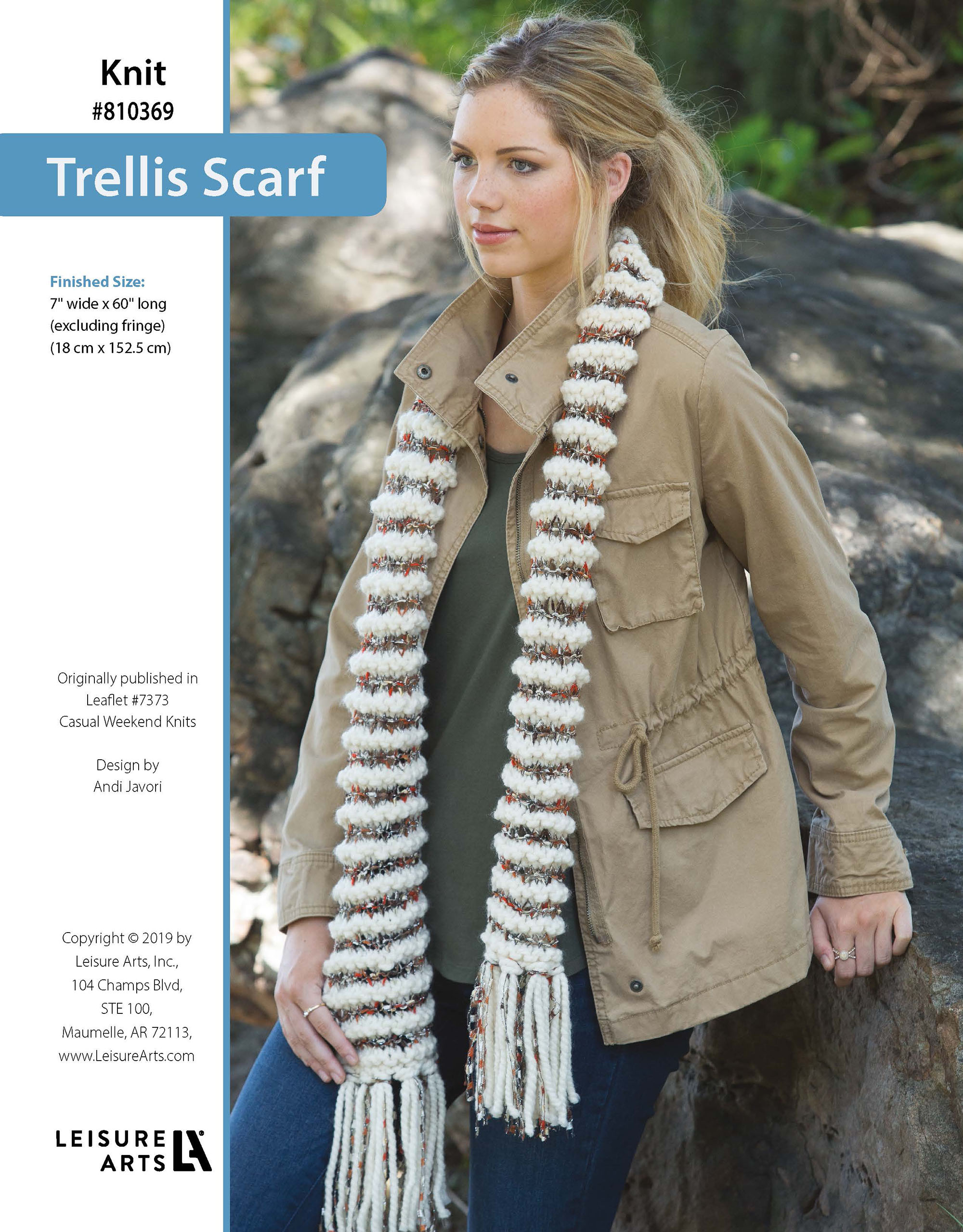 Leisure Arts Casual Weekend Knits Trellis Scarf ePattern
