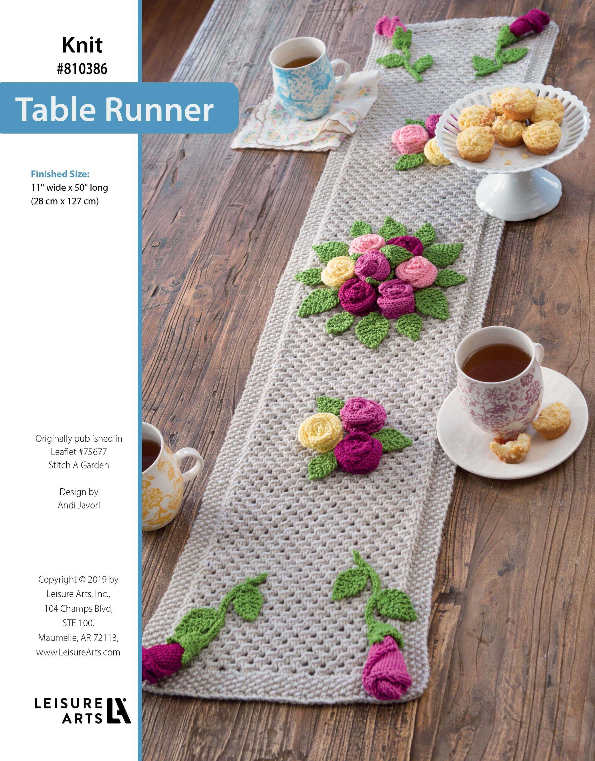 Leisure Arts Stitch A Garden Table Runner Knit ePattern