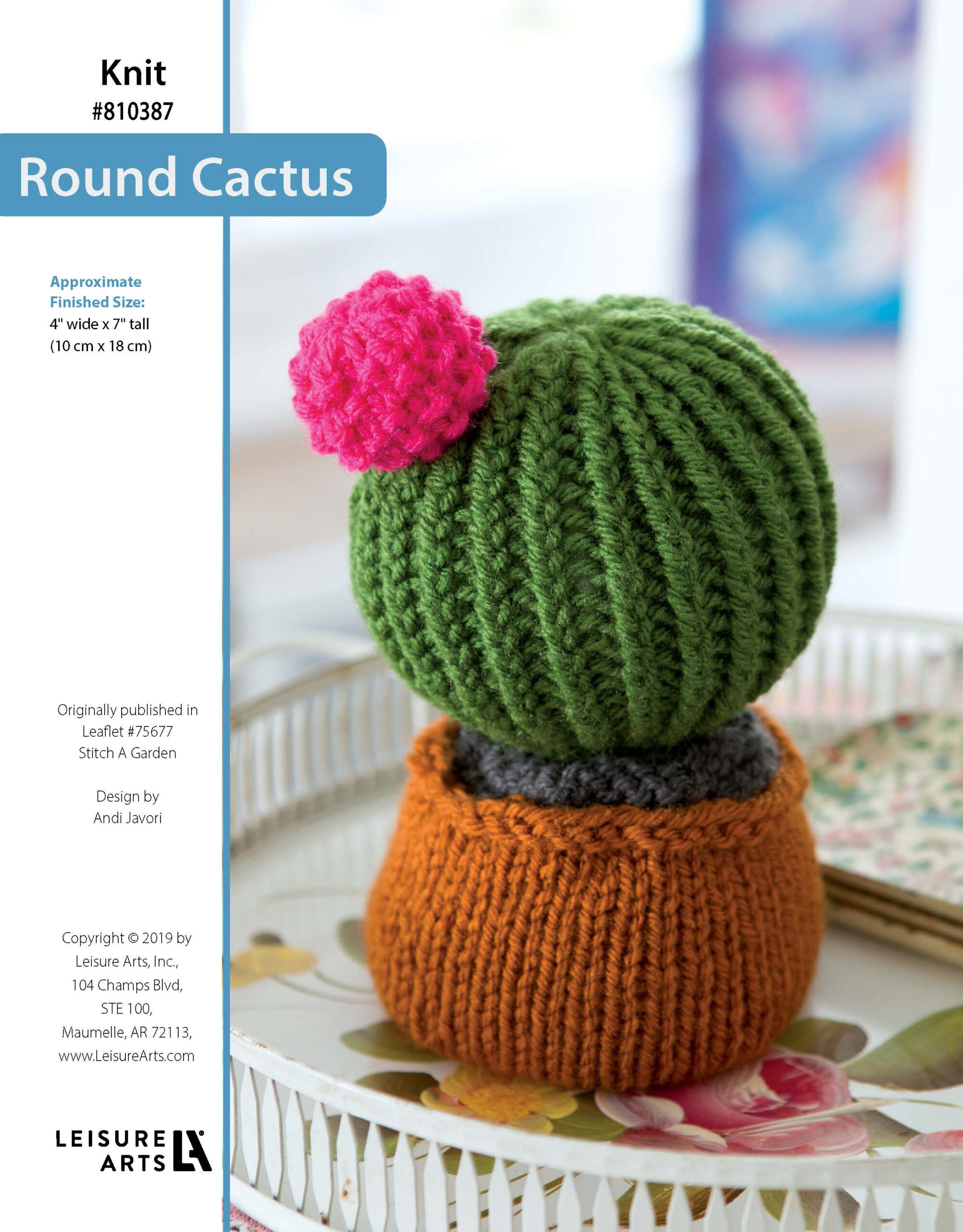 Leisure Arts Stitch A Garden Round Cactus Knit ePattern