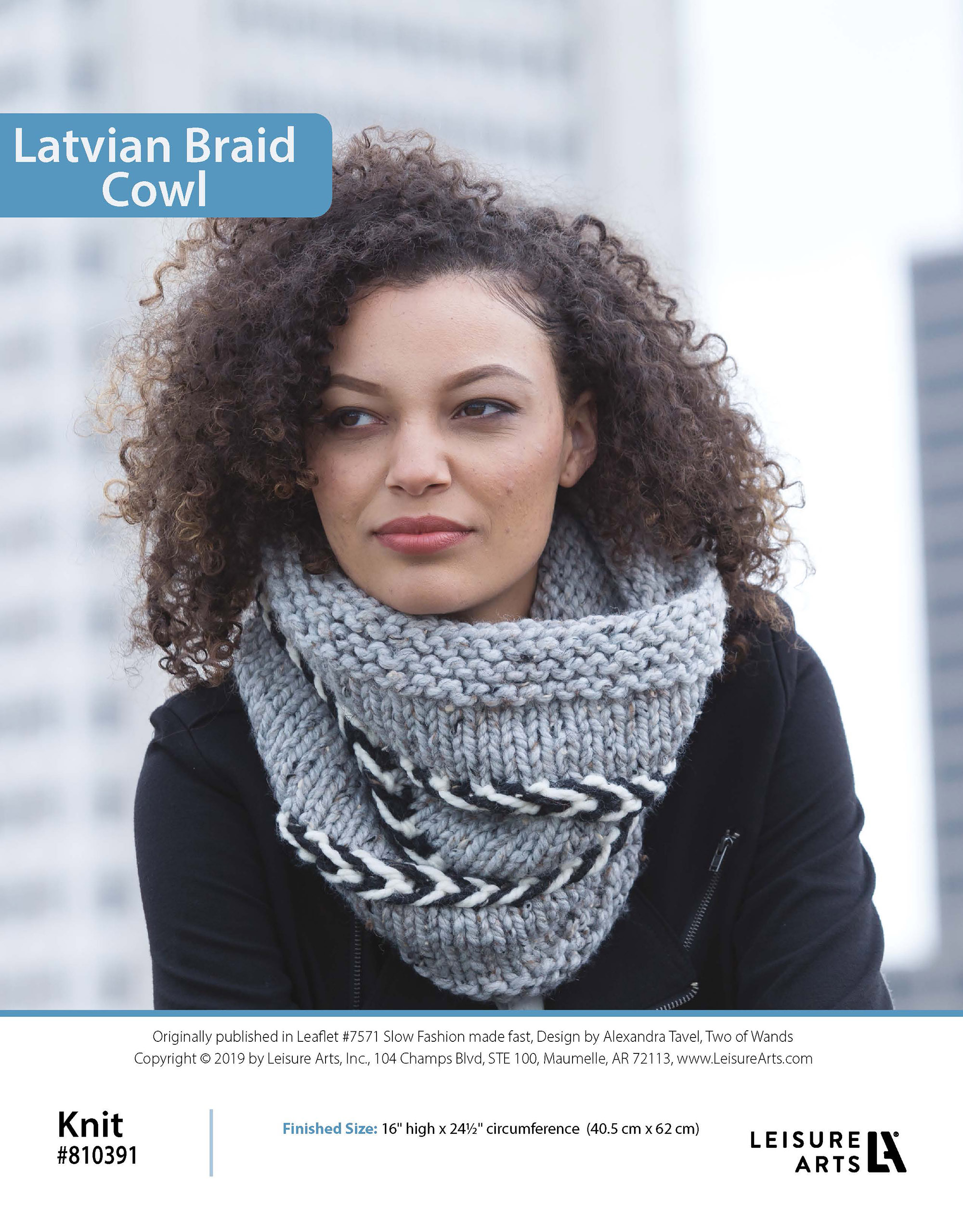 Leisure Arts Slow Fashion Made Fast Latvian Braid Cowl Knit ePattern