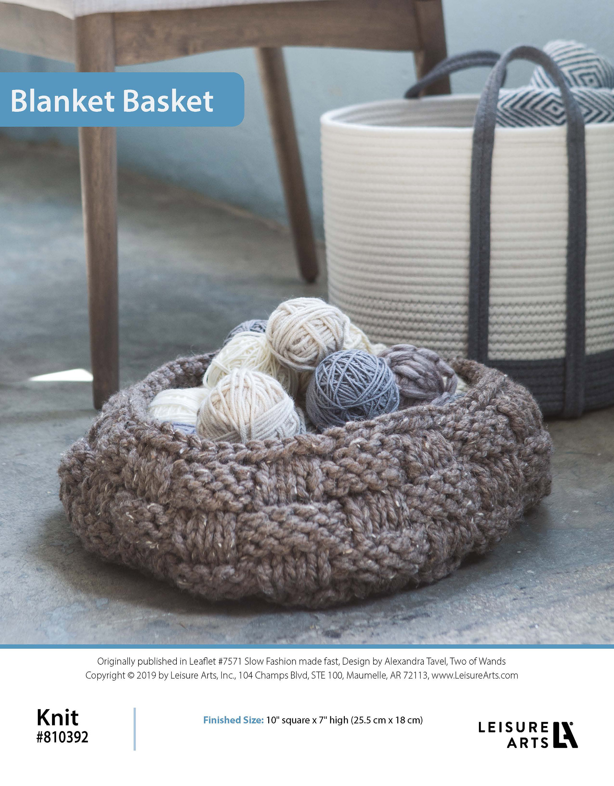 Leisure Arts Slow Fashion Made Fast Blanket Basket Knit ePattern