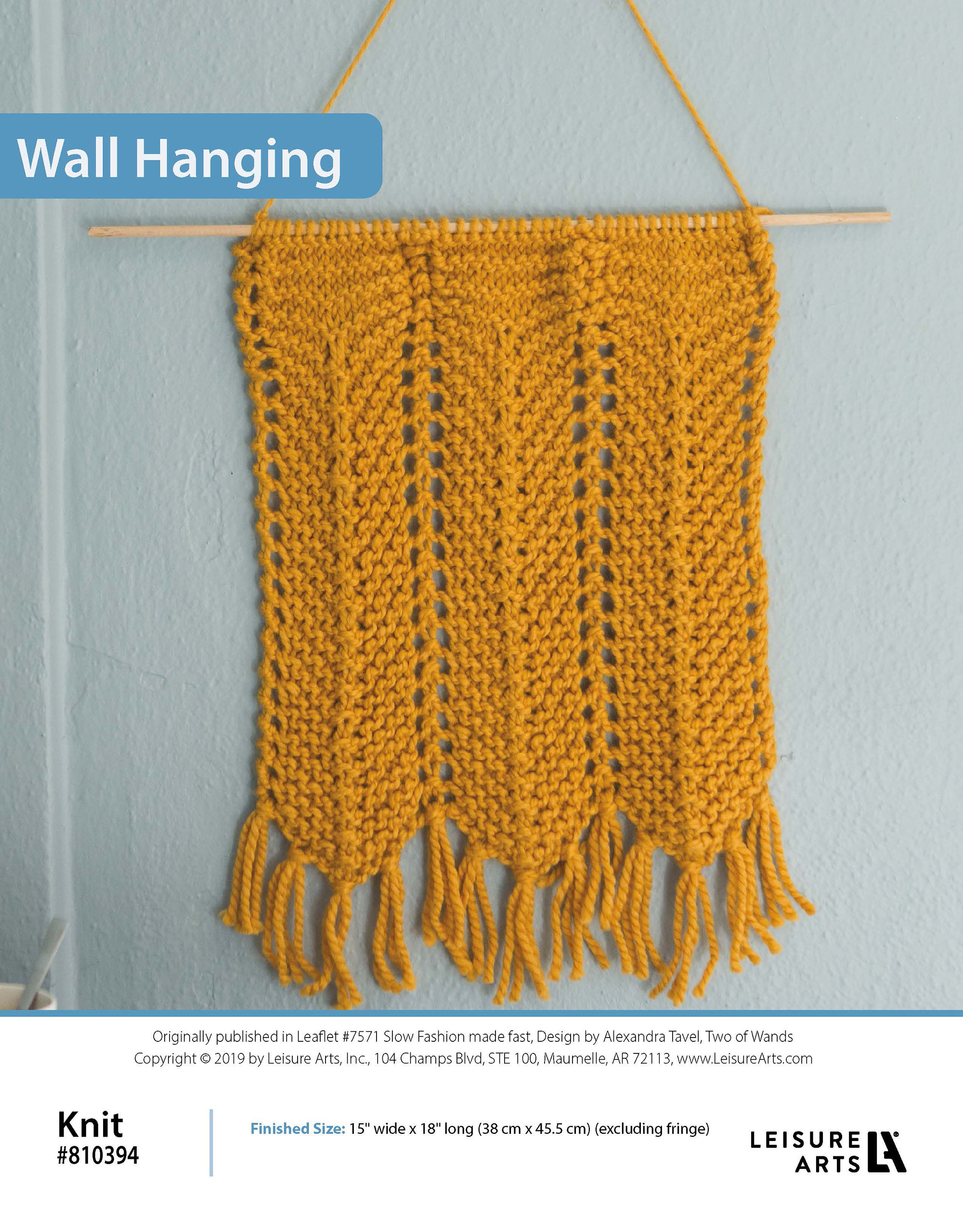 Leisure Arts Slow Fashion Made Fast Wall Hanging Knit ePattern