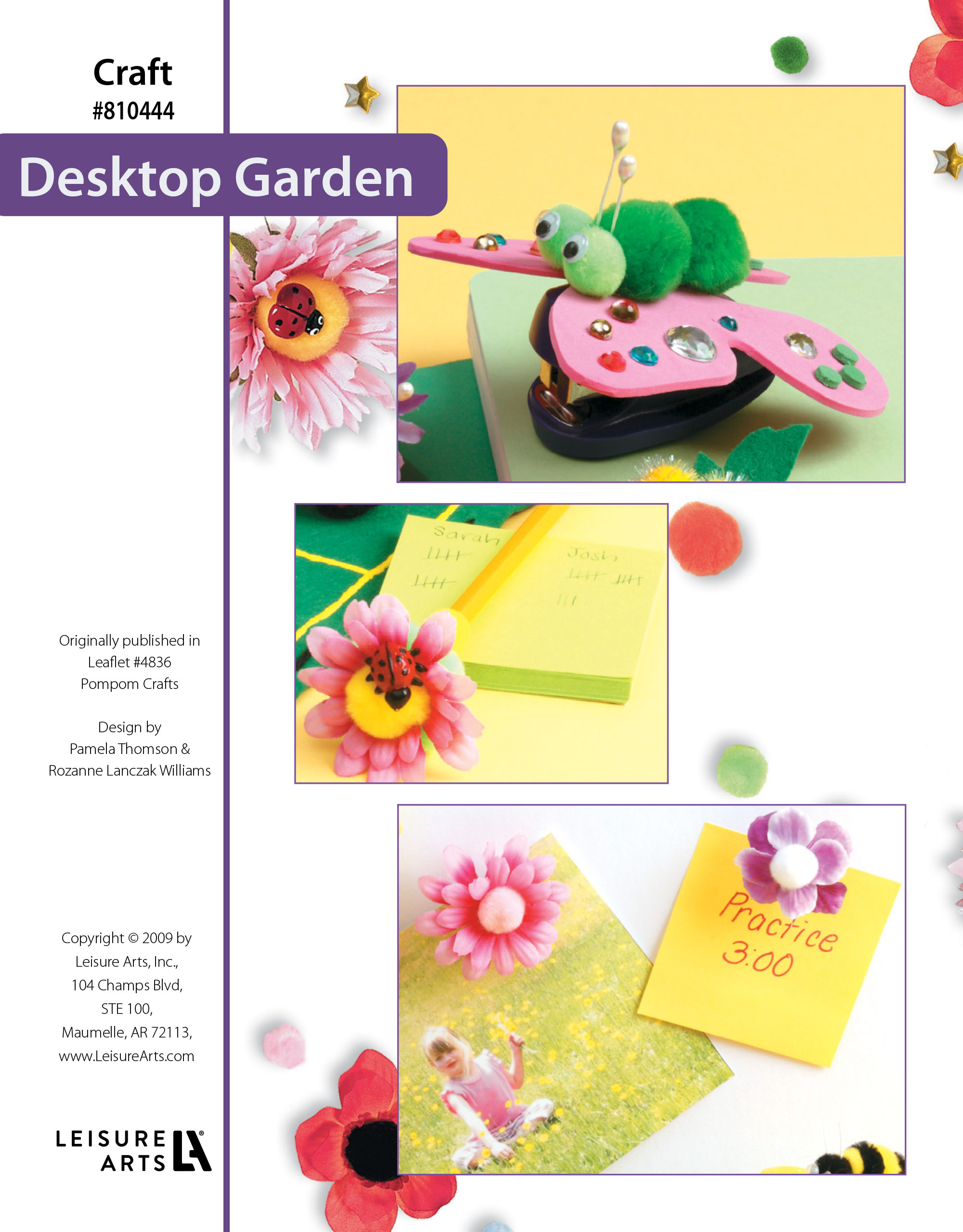 Leisure Arts Pompom Crafts Desktop Garden ePattern