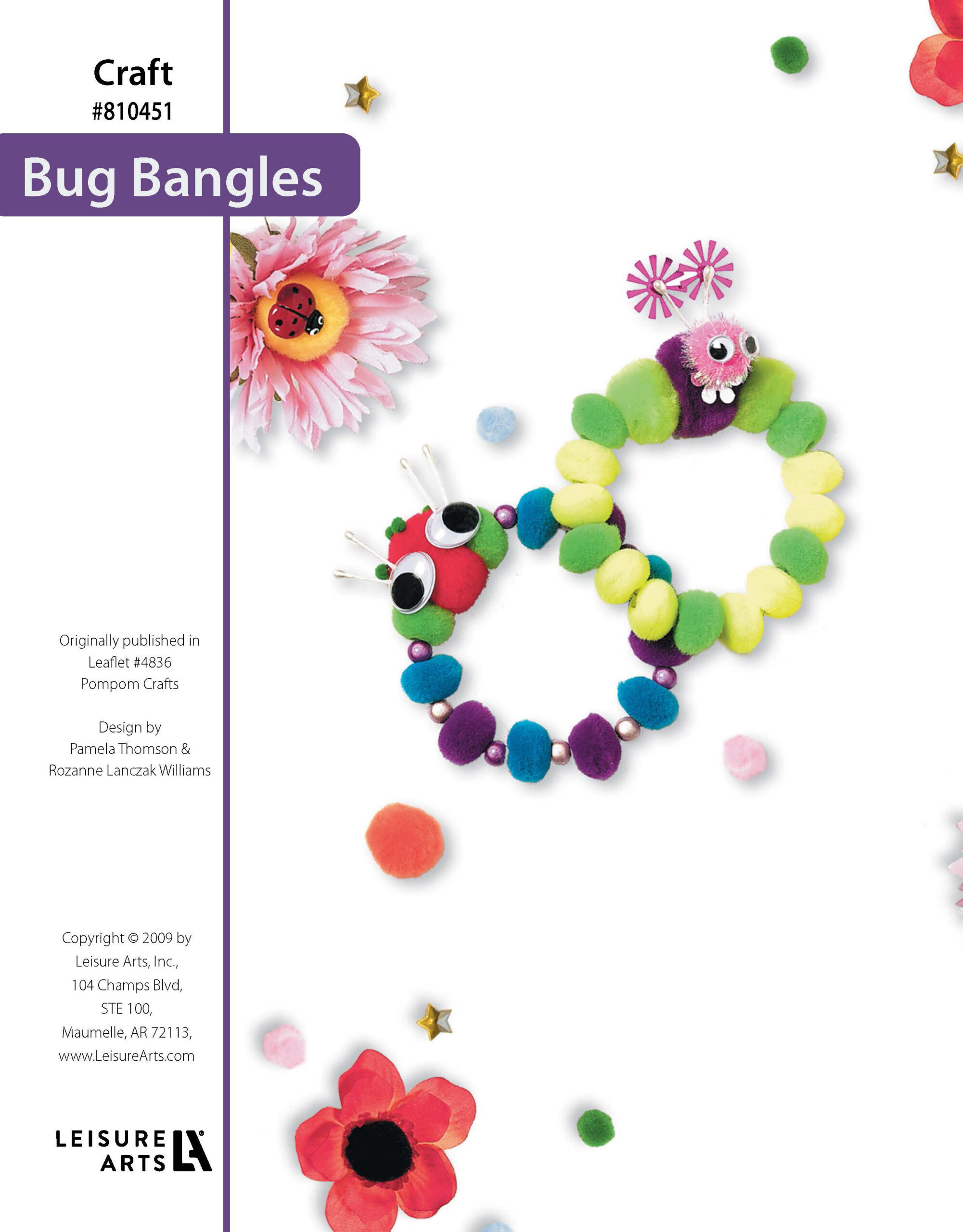 Leisure Arts Pompom Crafts Bug Bangles ePattern