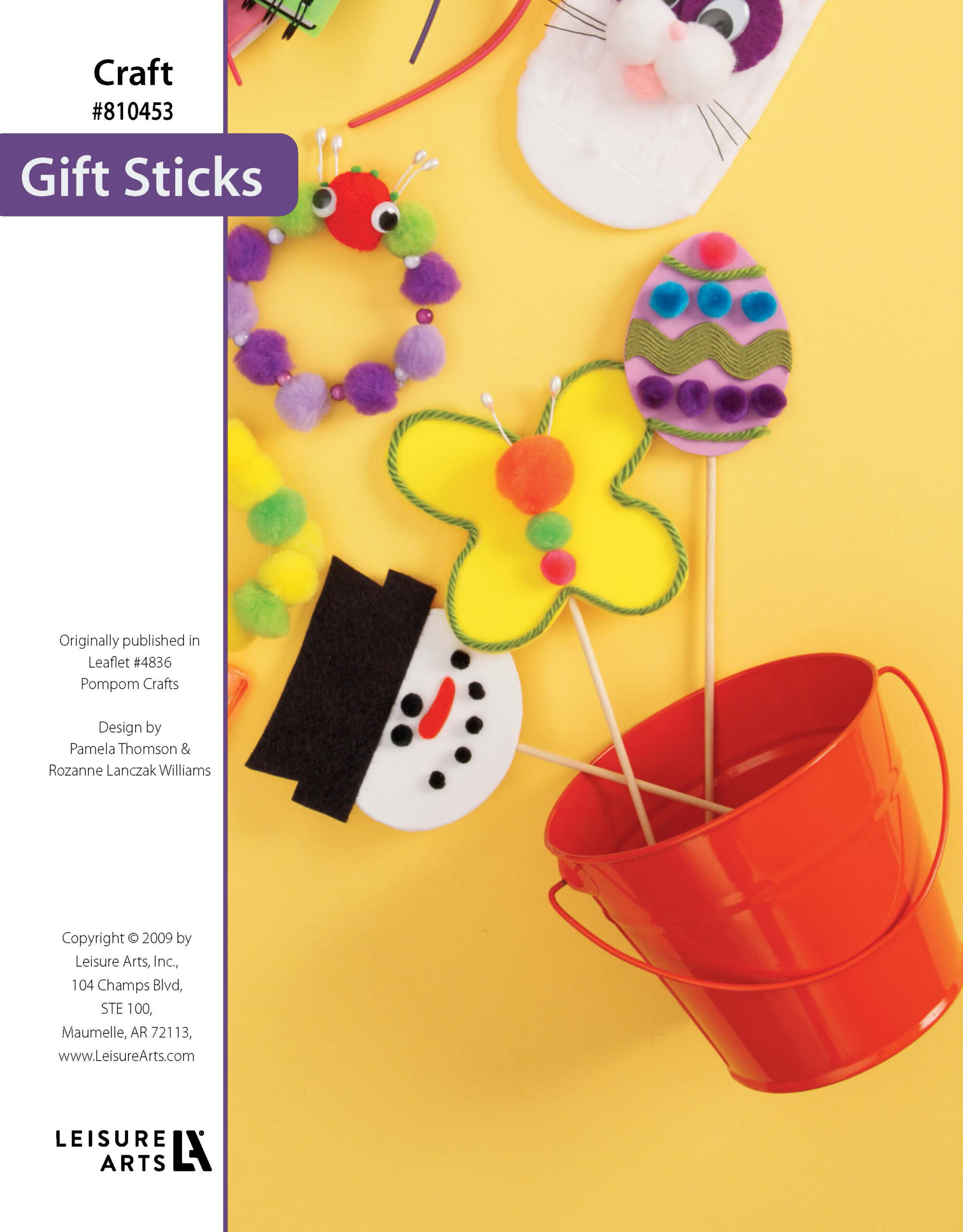 Leisure Arts Pompom Crafts Gift Sticks ePattern