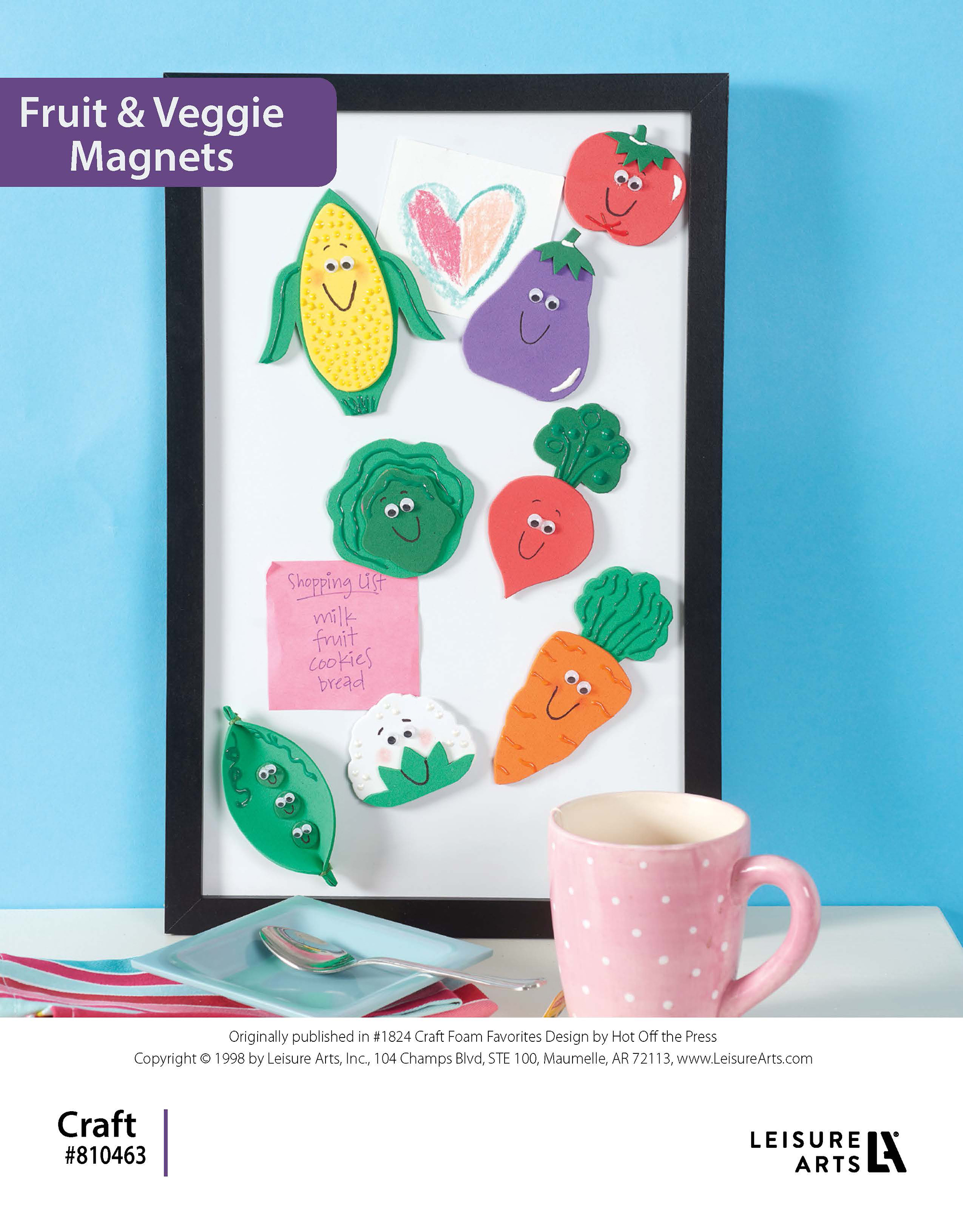 Craft Foam Favorites Fruit Veggie Magnets ePattern