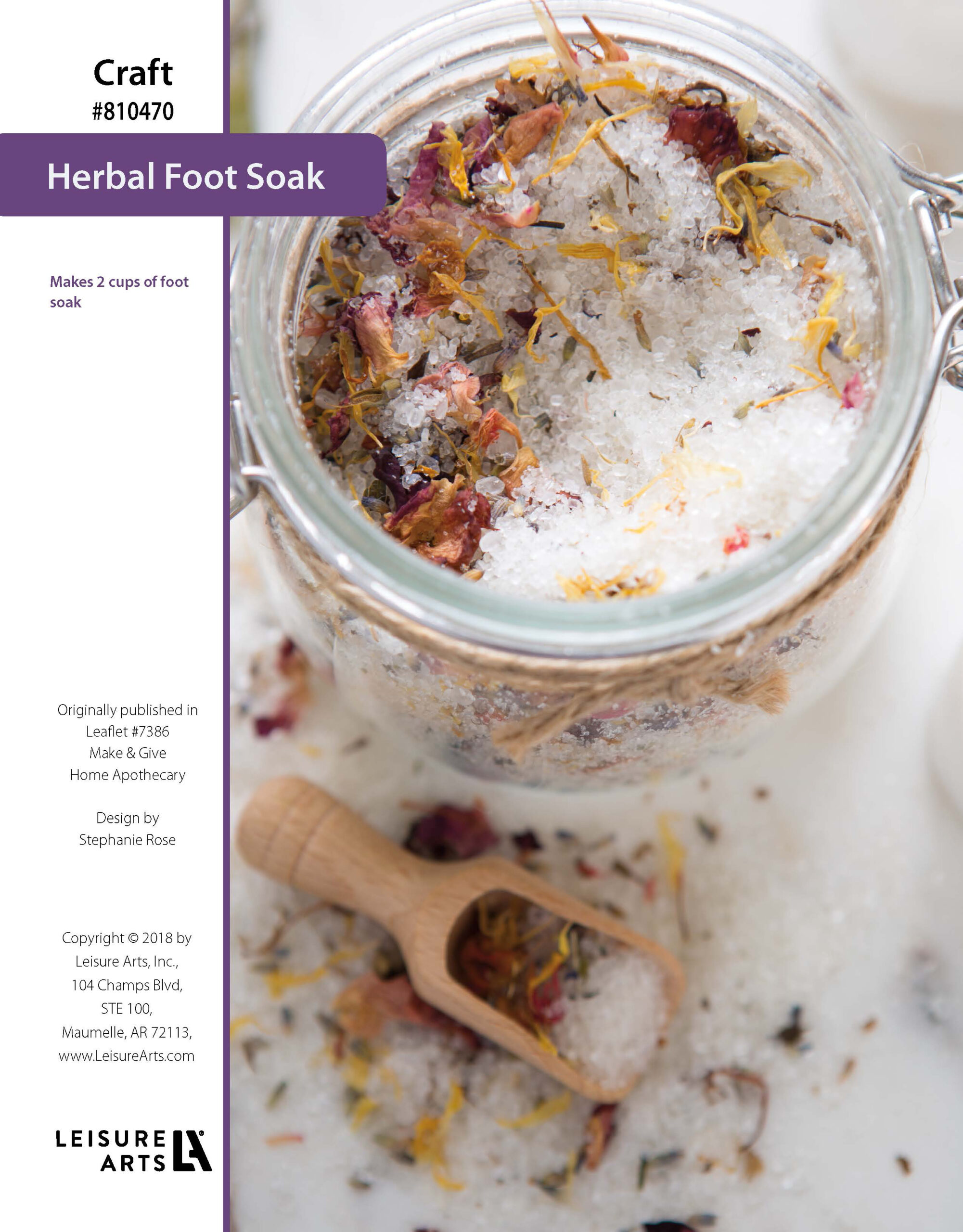 Leisure Arts ePattern Herbal Foot Soak