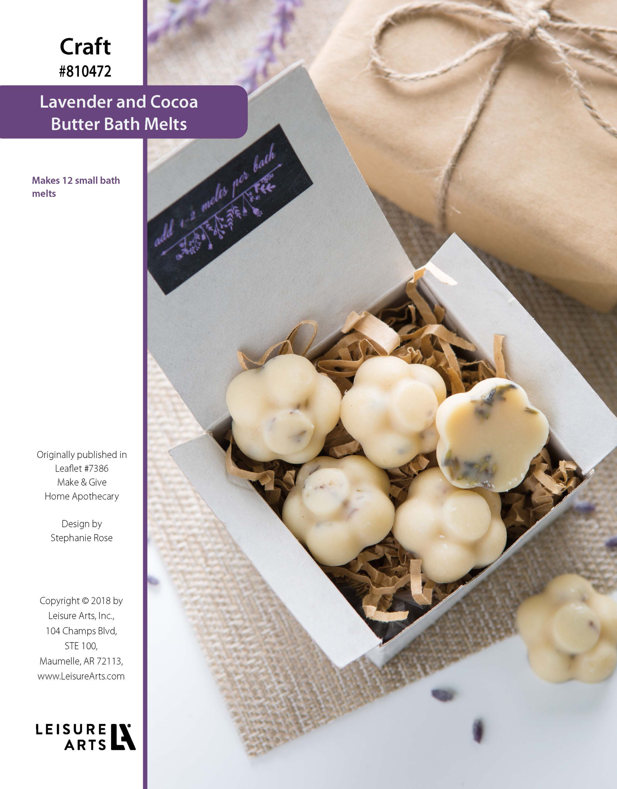 Leisure Arts ePattern Lavender Cocoa Butter Bath Melts