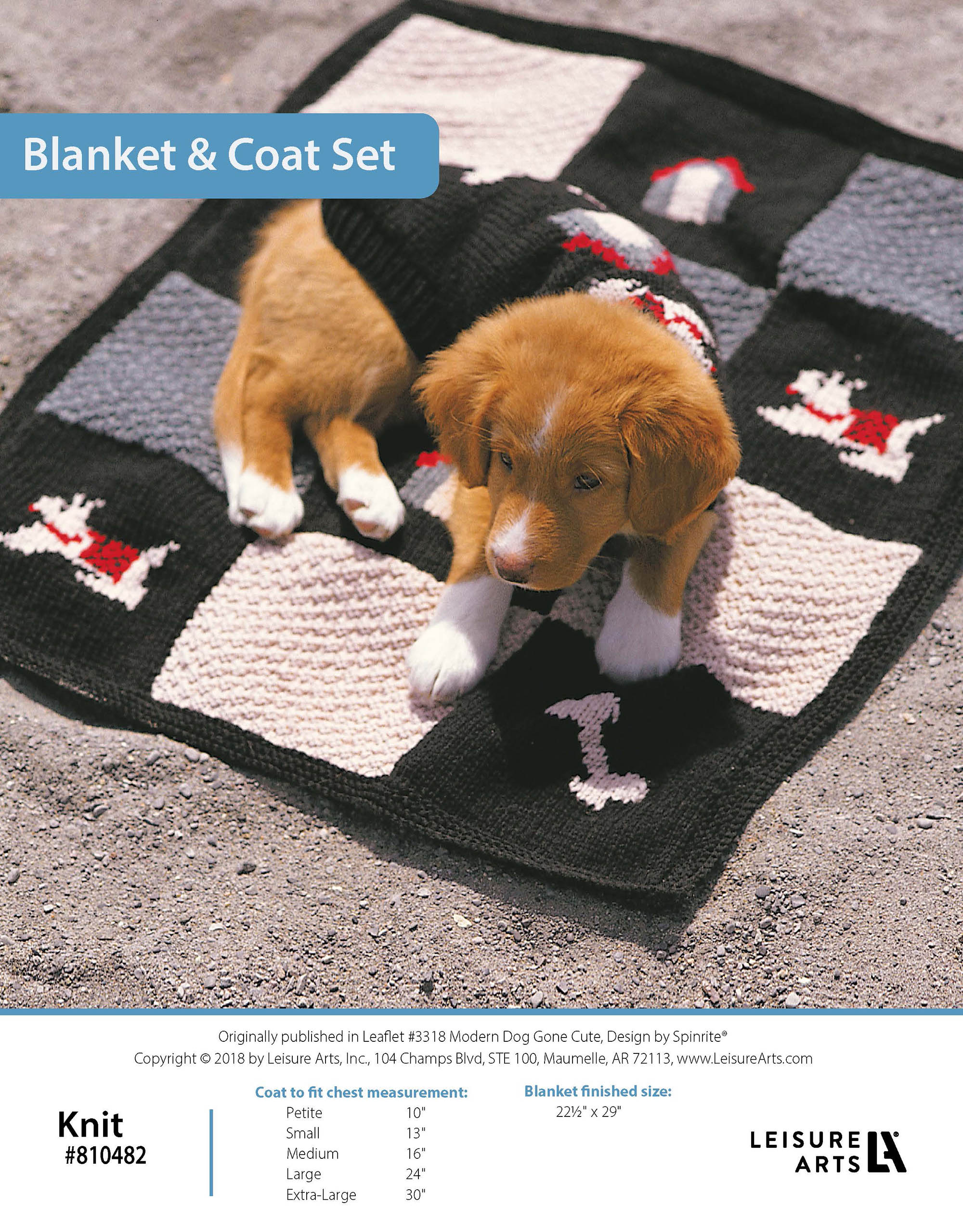 Leisure Arts Dog Gone Cute Blanket Coat Set Knit ePattern
