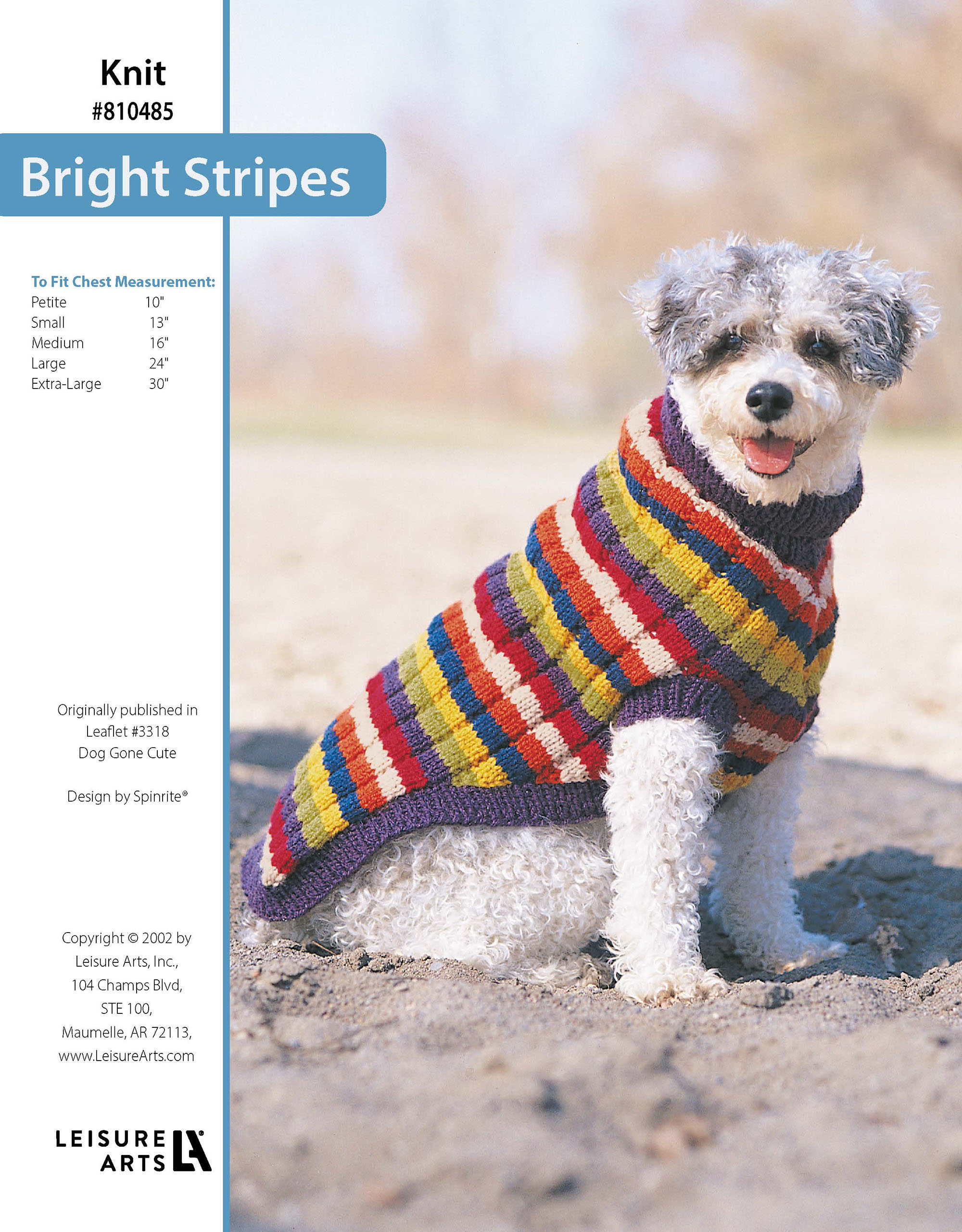 Leisure Arts Dog Gone Cute Bright Stripes Sweater Knit ePattern