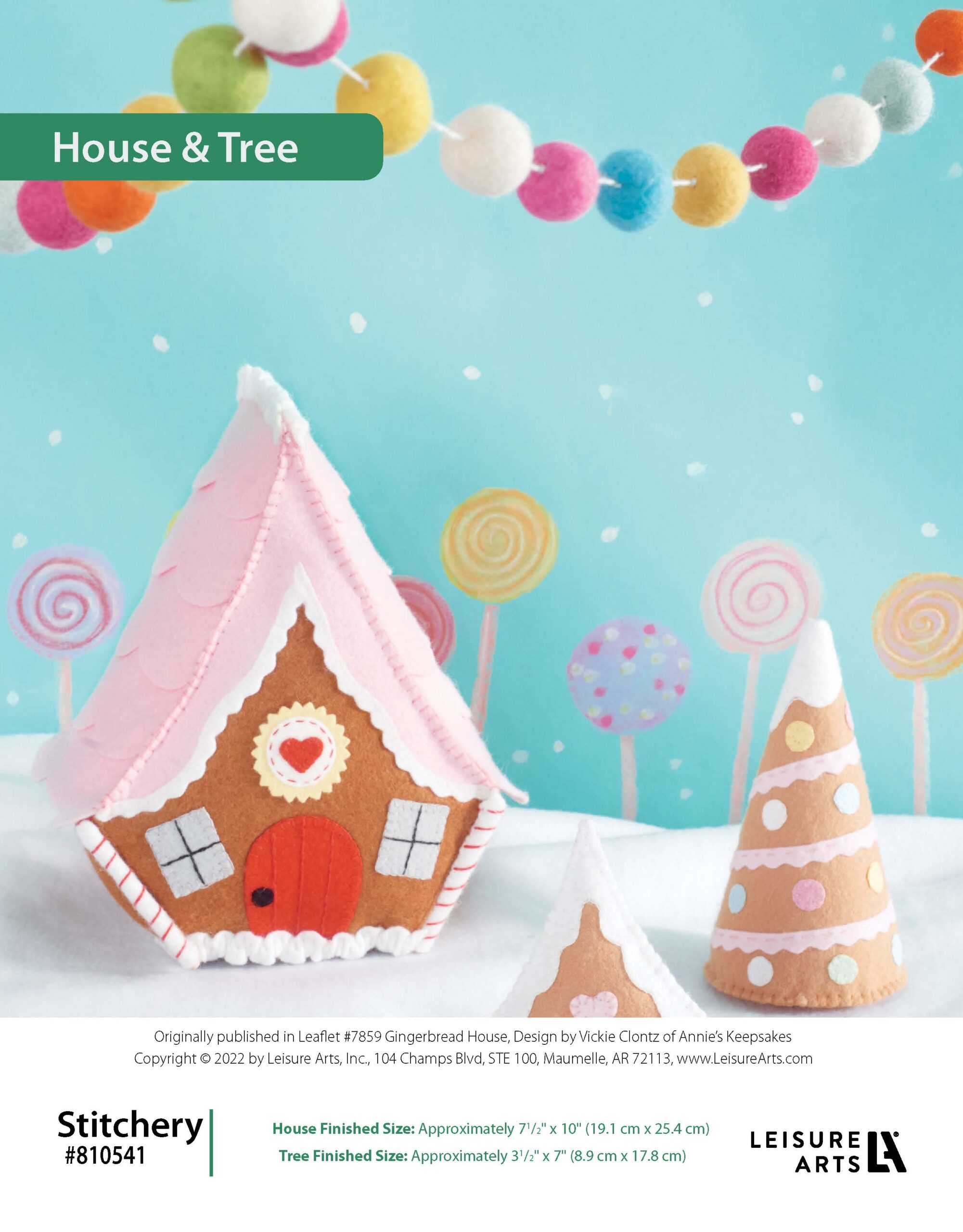 Leisure Arts Gingerbread House Tree Stitchery ePattern