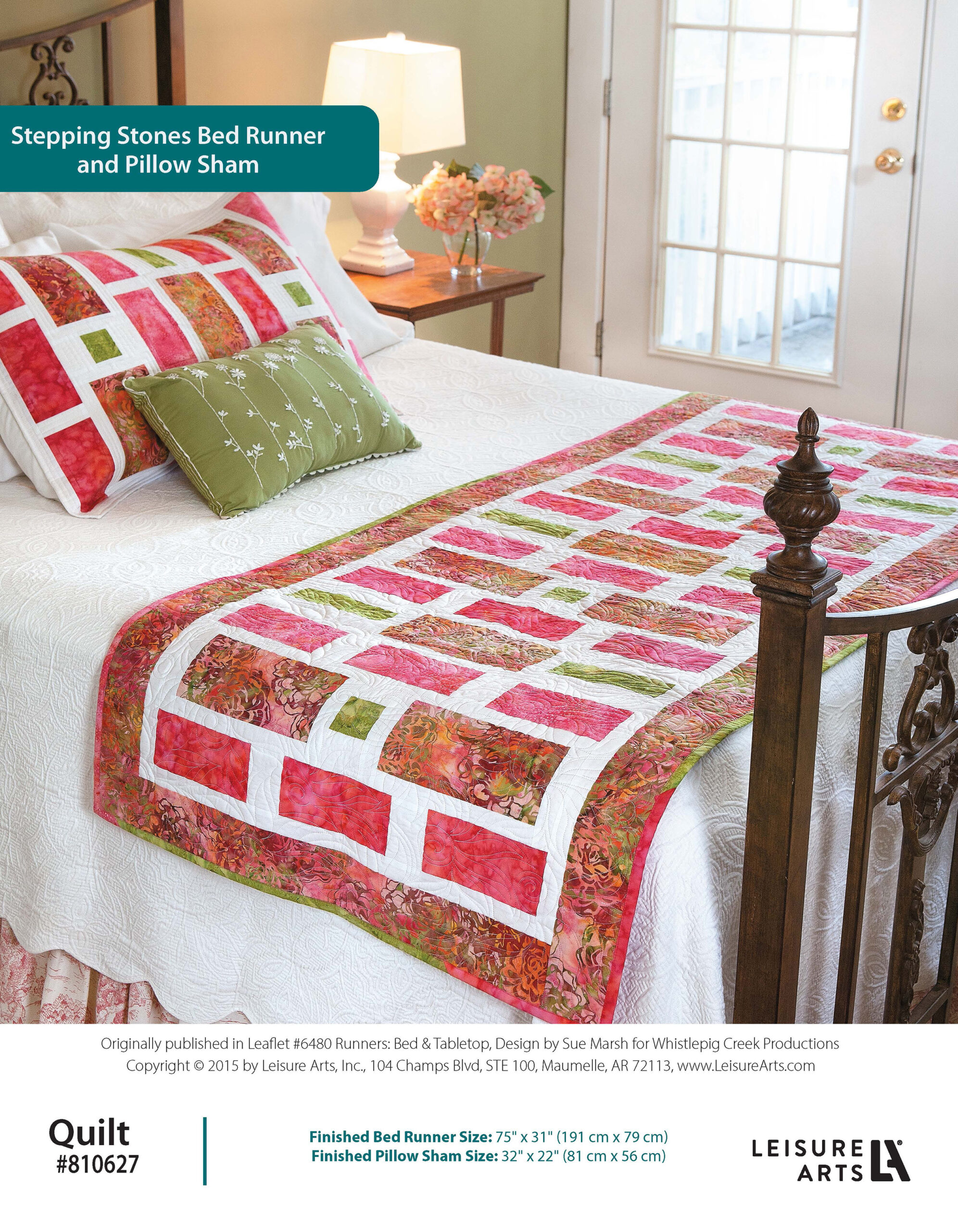 Leisure Arts Runners Stepping Stones Bed Runner Pillow Sham Quilt ePattern
