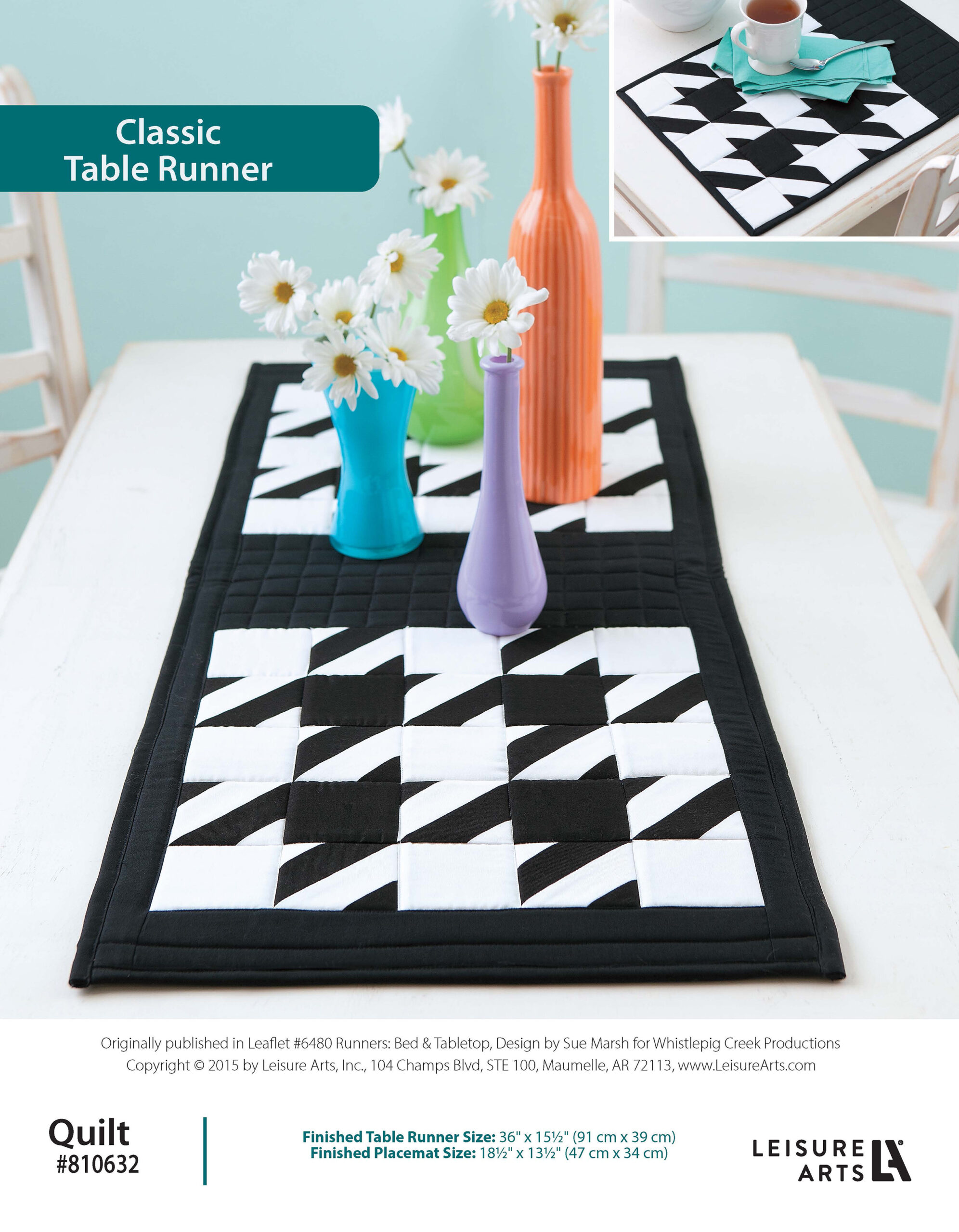 Leisure Arts Runners Classic Table Runner Classic Placemats Quilt ePattern