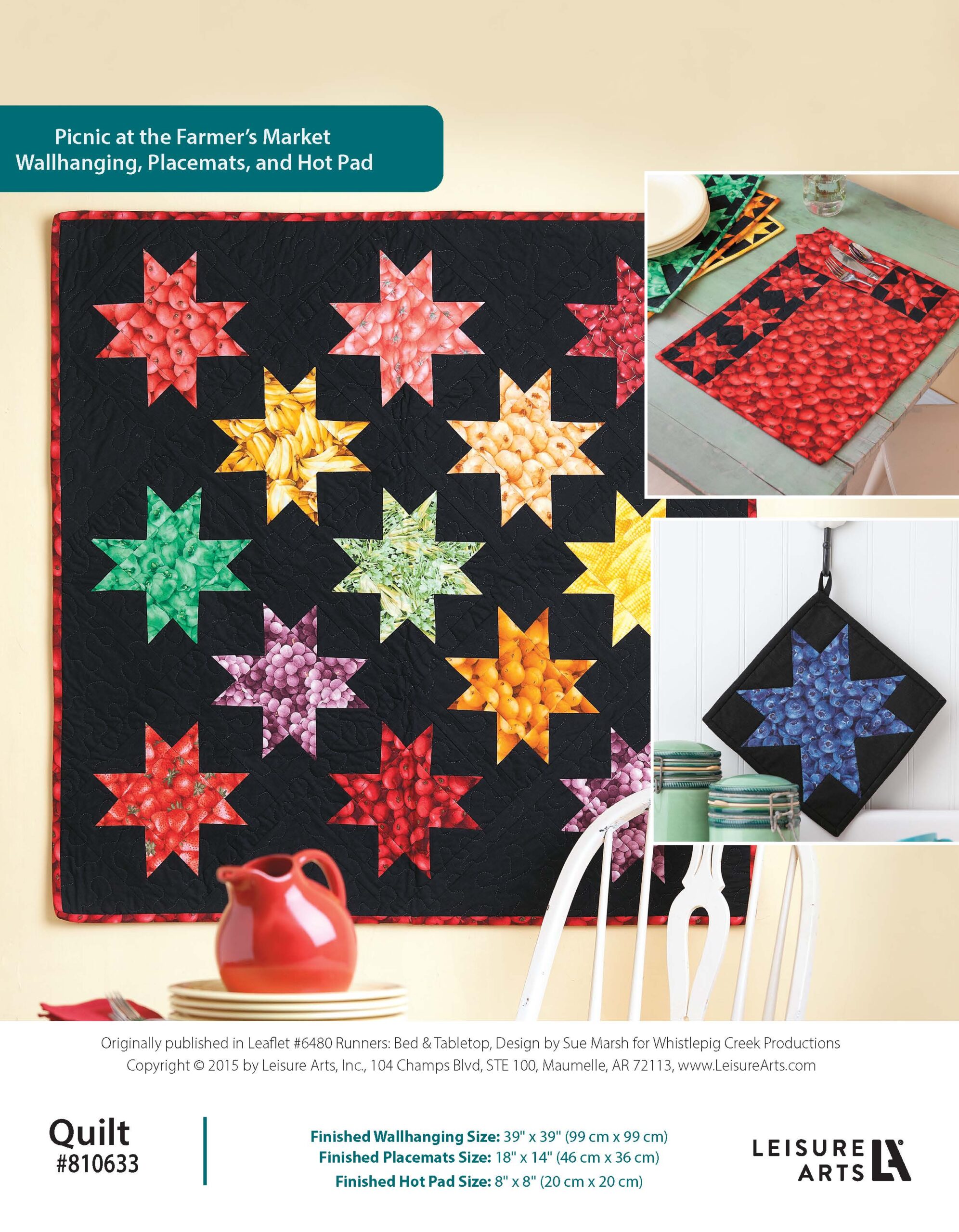 Leisure Arts Runners FarmerAEs Market Wall Hanging Placemats Hot Pad Quilt ePattern