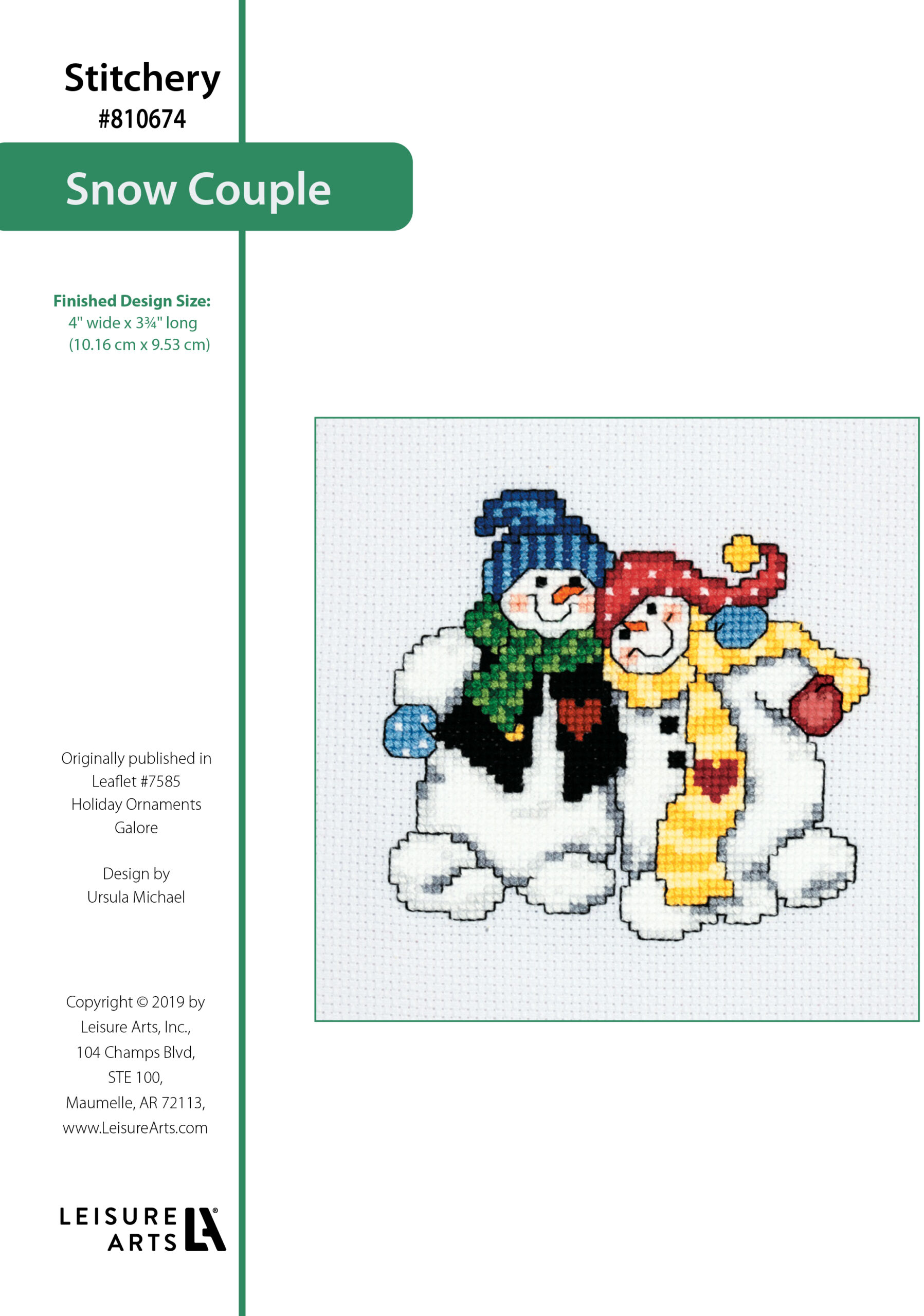 Leisure Arts Holiday Ornaments Galore Snow Couple Cross Stitch ePattern