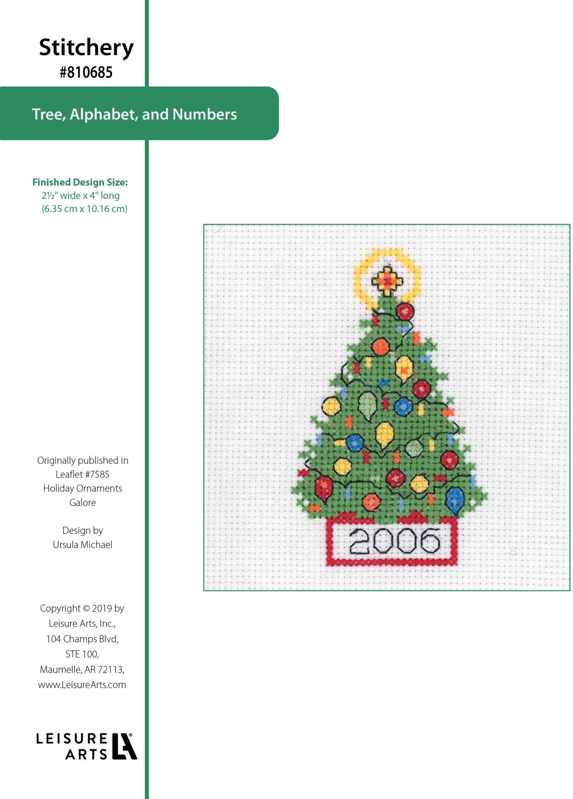 Leisure Arts Holiday Ornaments Galore Tree Cross Stitch ePattern
