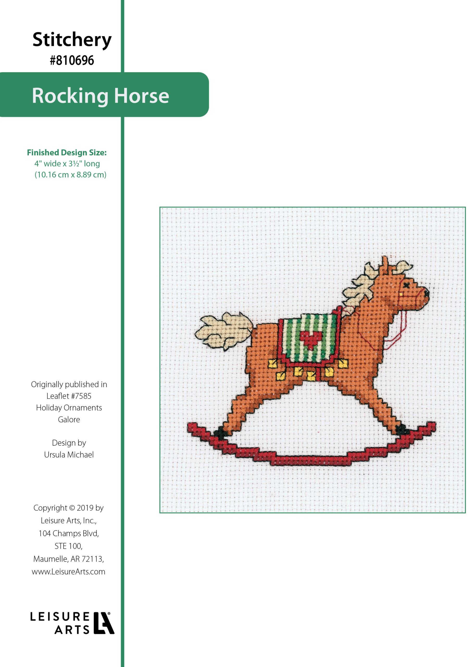 Leisure Arts Holiday Ornaments Galore Rocking Horse Cross Stitch ePattern