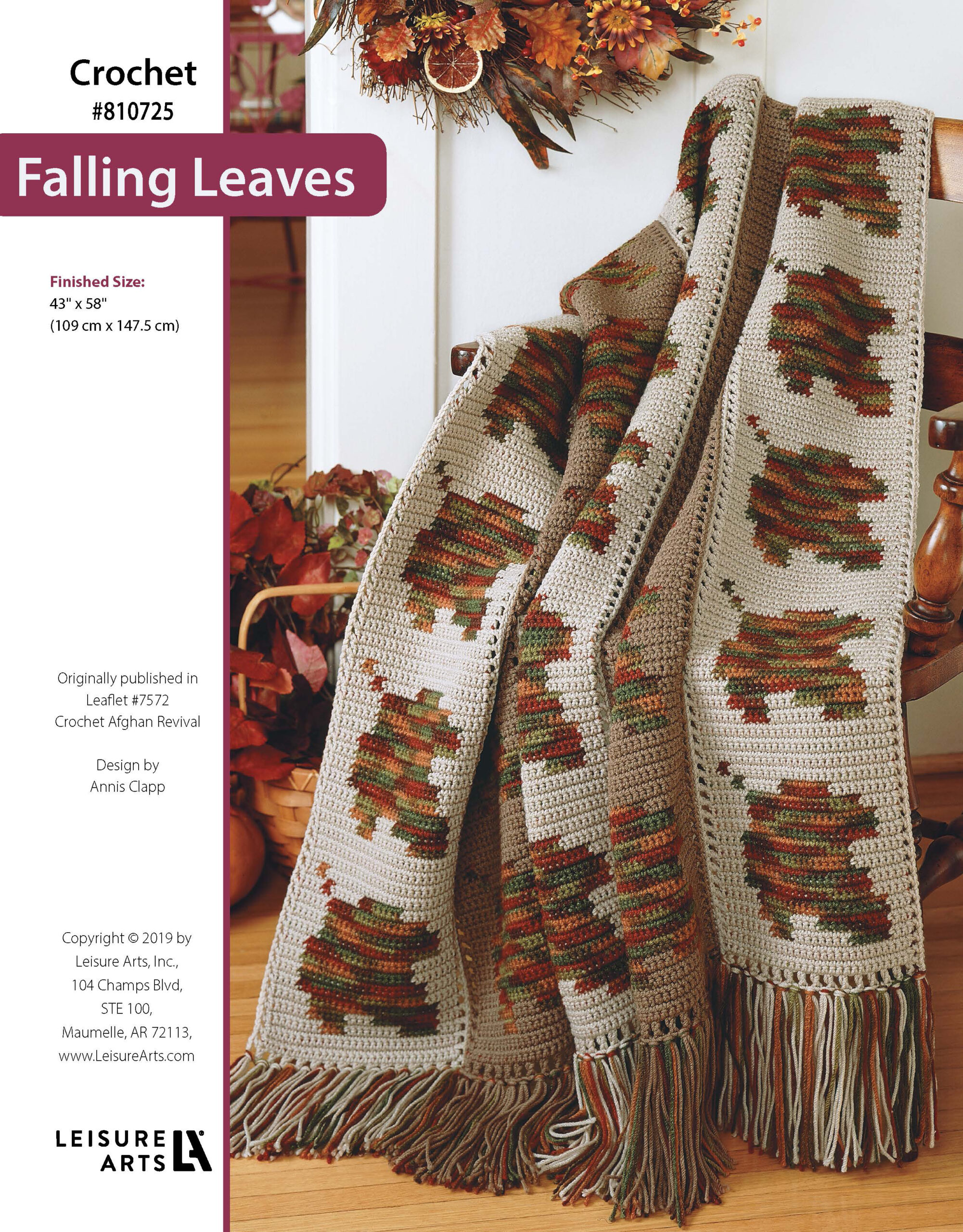 Leisure Arts Crochet Afghan Revival Falling Leaves ePattern
