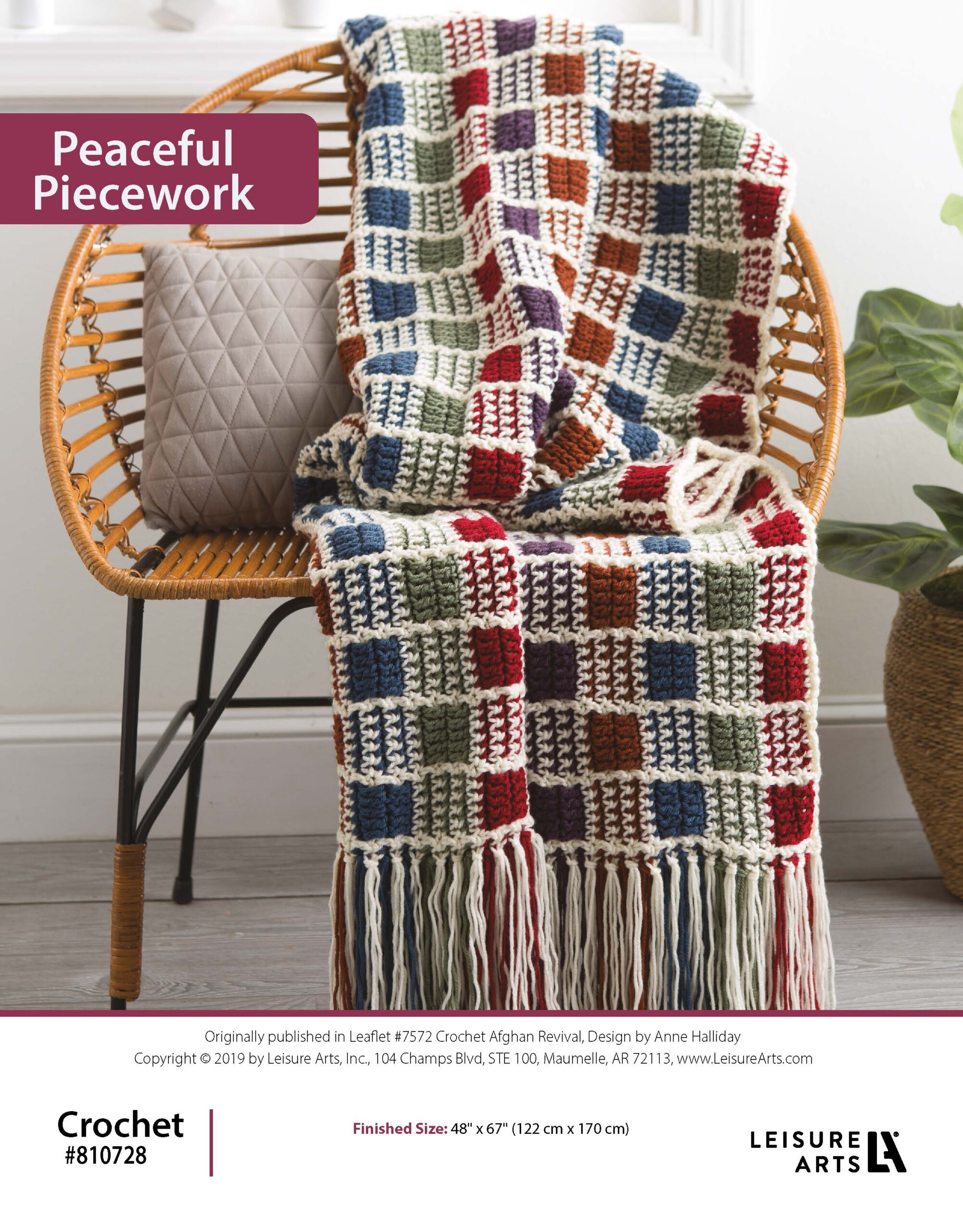 Leisure Arts Crochet Afghan Revival Peaceful Piecework ePattern