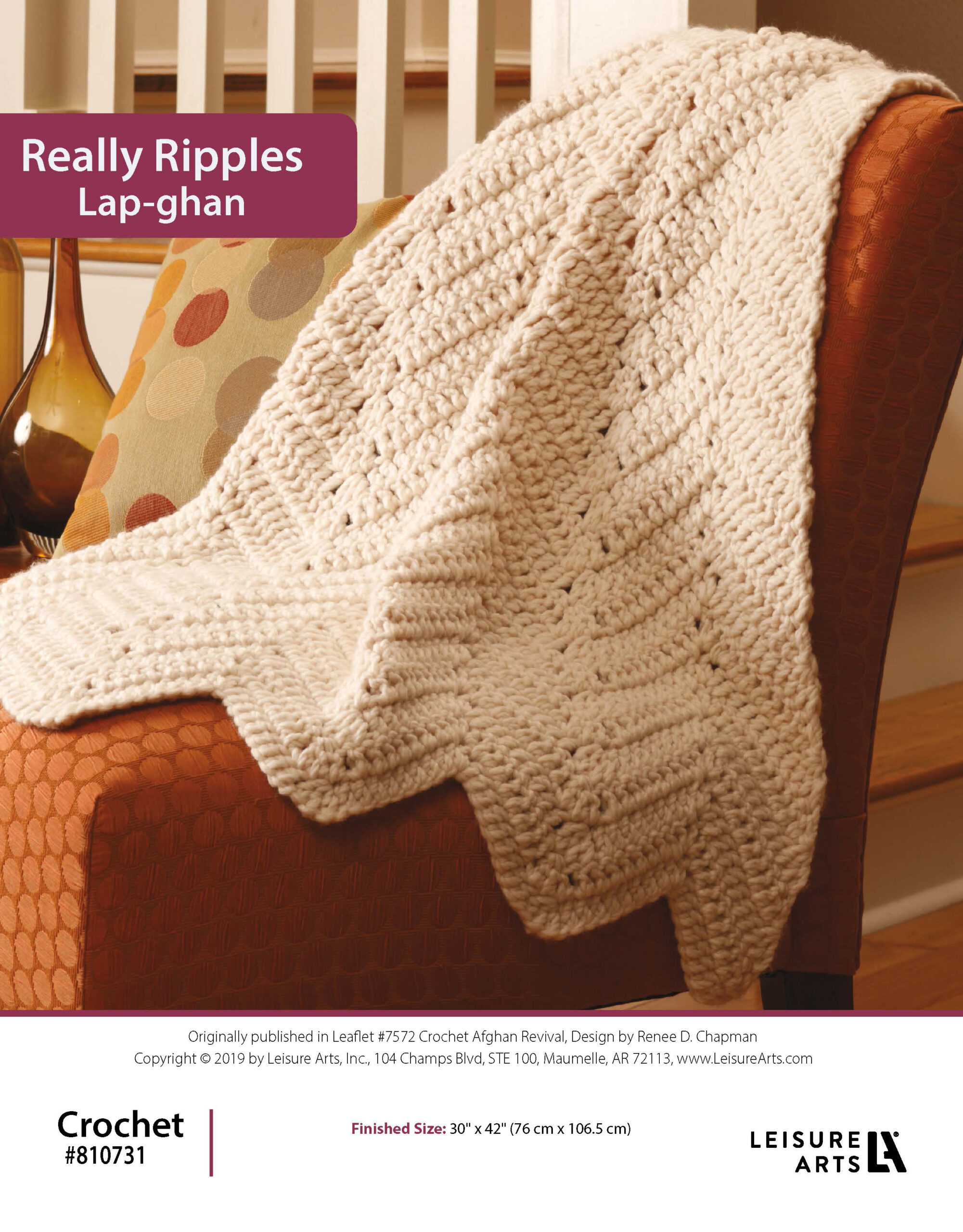 Leisure Arts Crochet Afghan Revival Really Ripples Lapghan ePattern