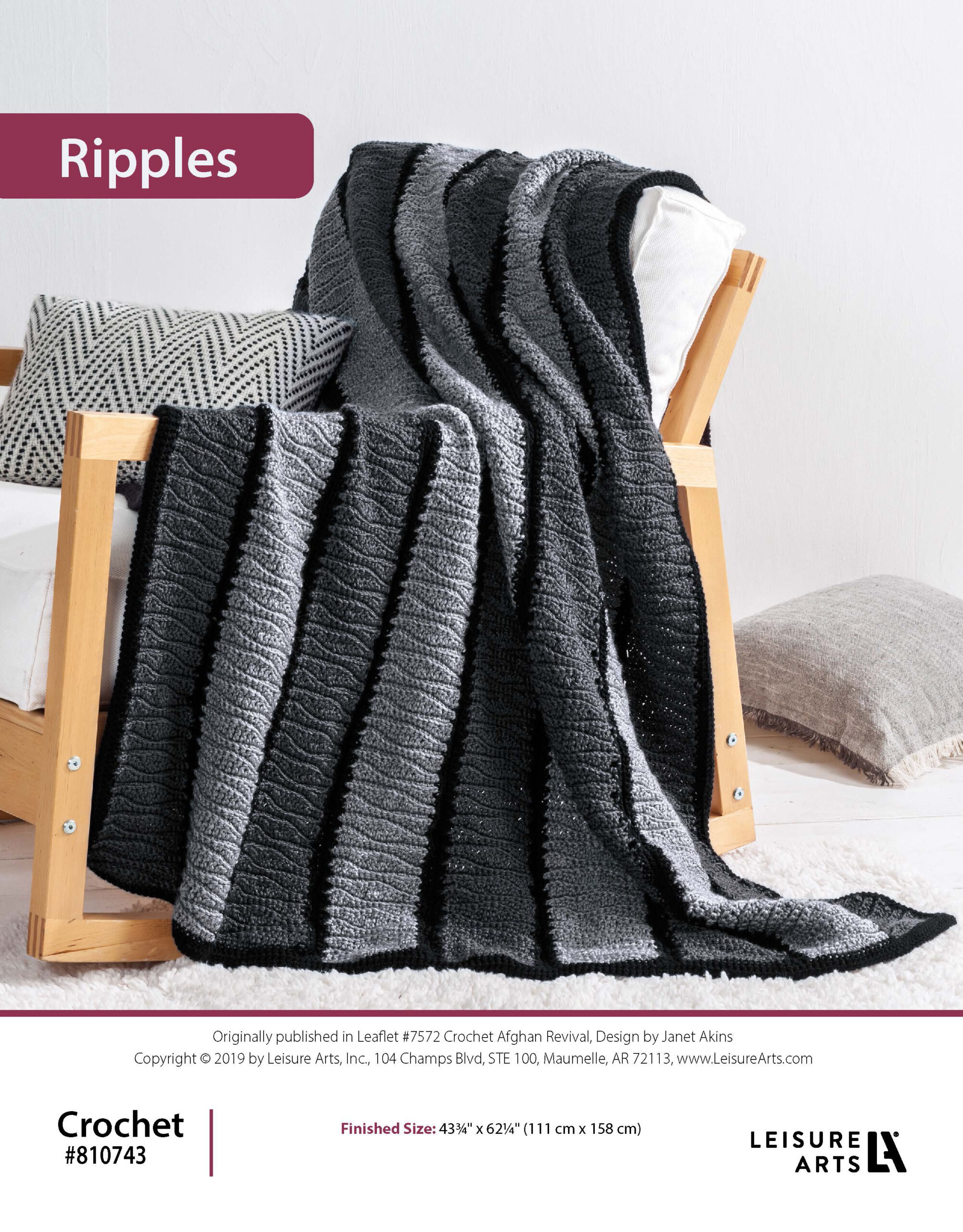 Leisure Arts Crochet Afghan Revival Ripples ePattern