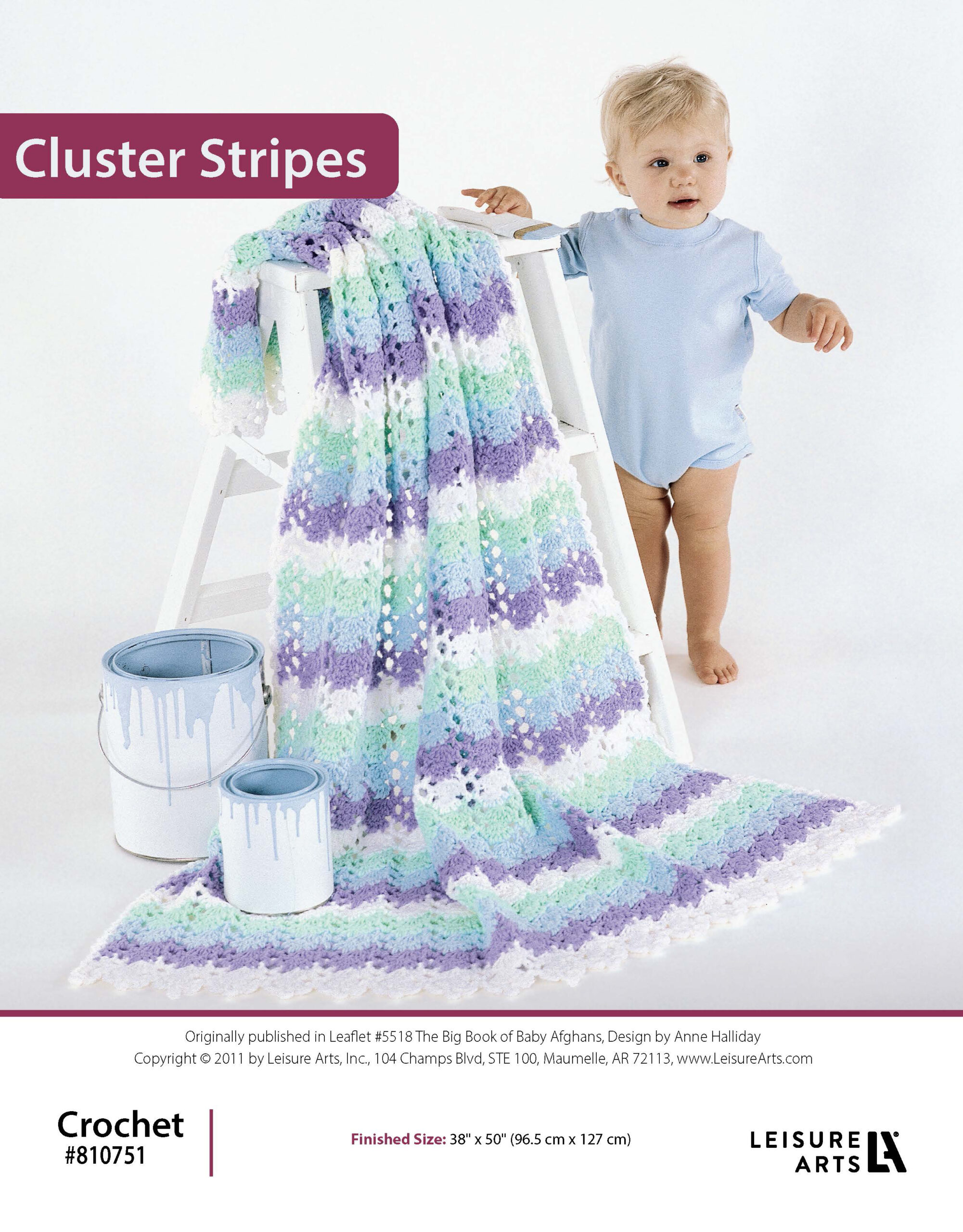 Leisure Arts The Big Book of Baby Afghans Cluster Stripes ePattern