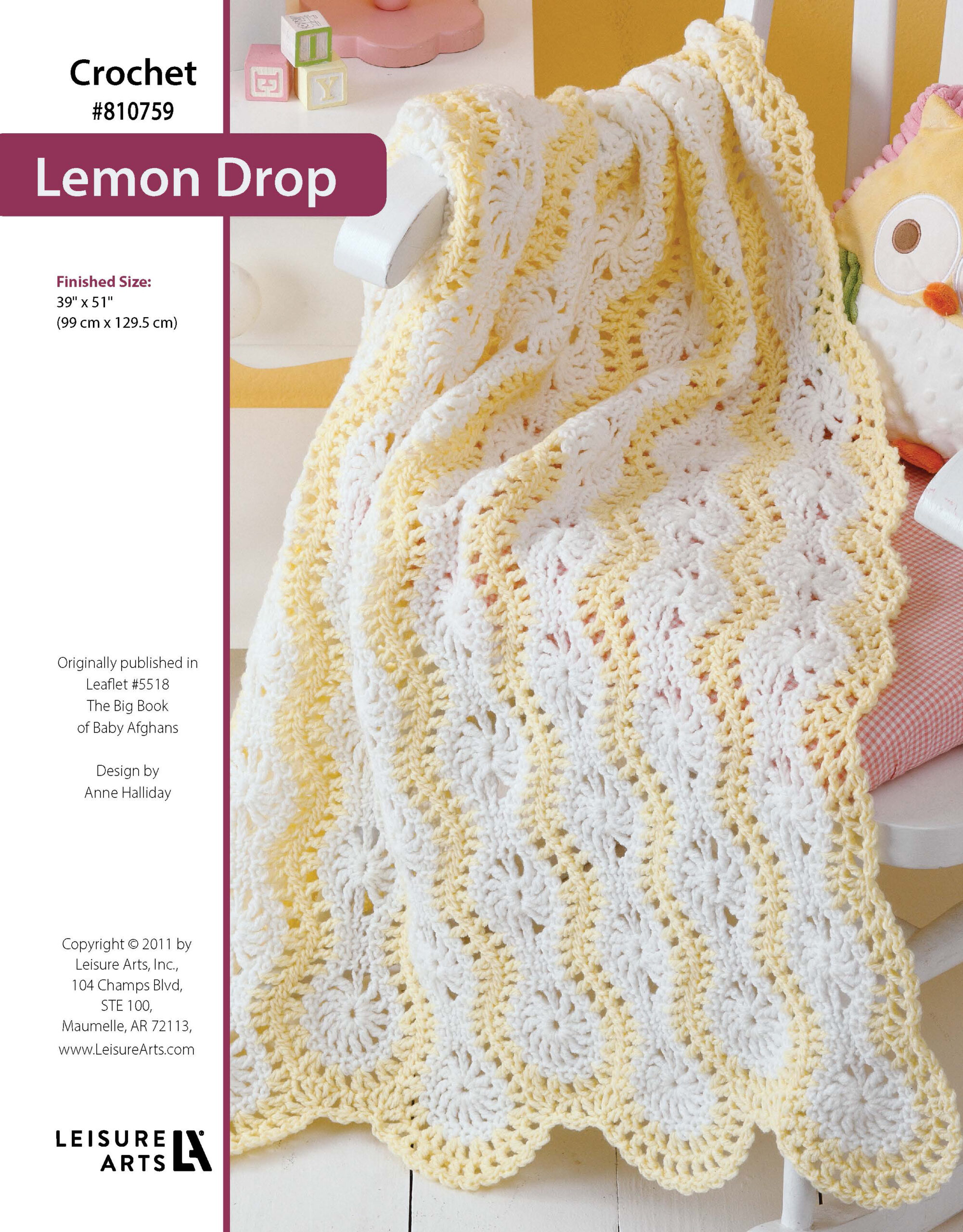 Leisure Arts The Big Book of Baby Afghans Lemon Drop ePattern