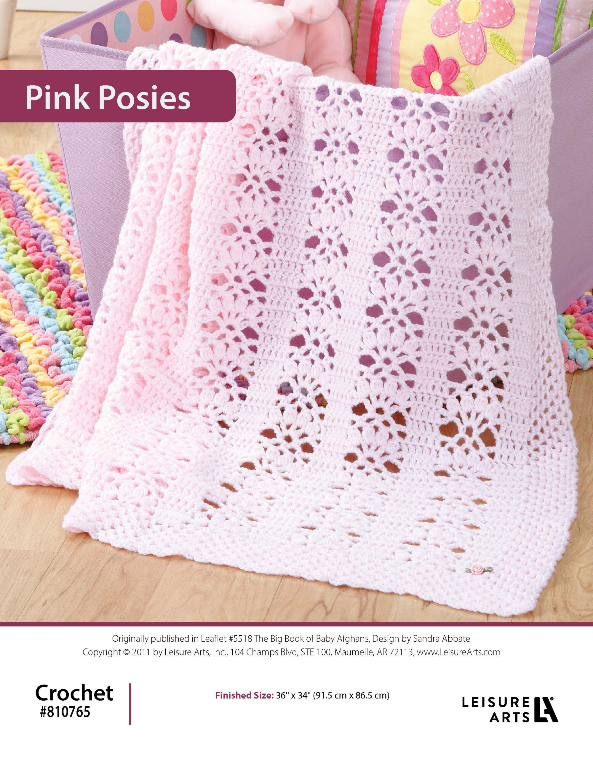 Leisure Arts The Big Book of Baby Afghans Pink Posies ePattern