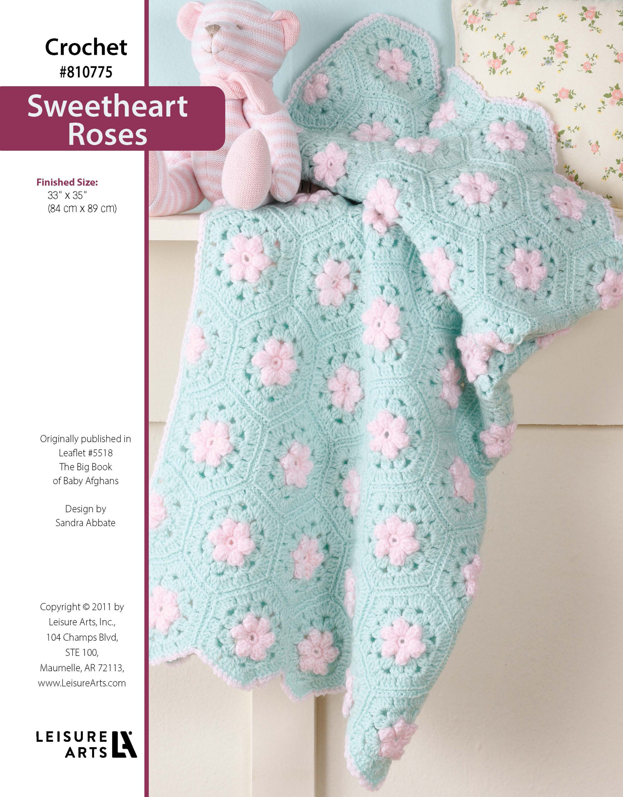 Leisure Arts The Big Book of Baby Afghans Sweetheart Roses ePattern