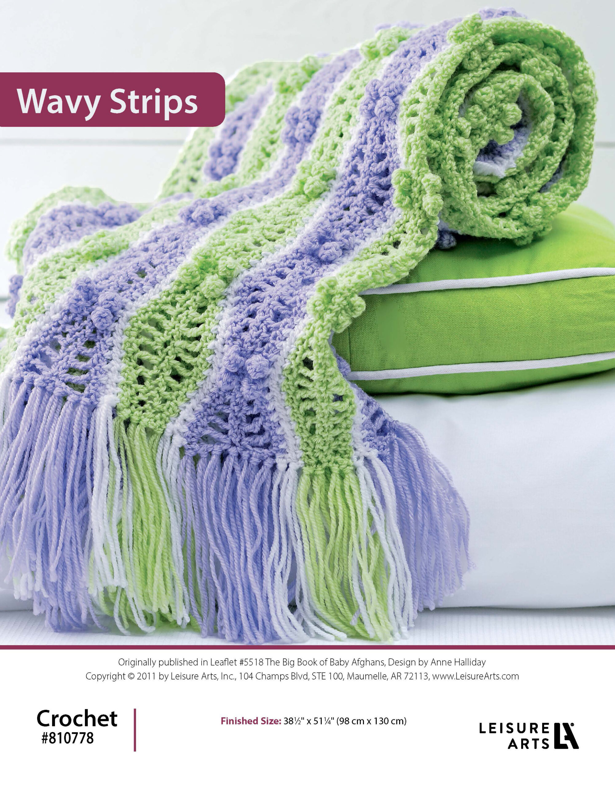 Leisure Arts The Big Book of Baby Afghans Wavy Strips ePattern