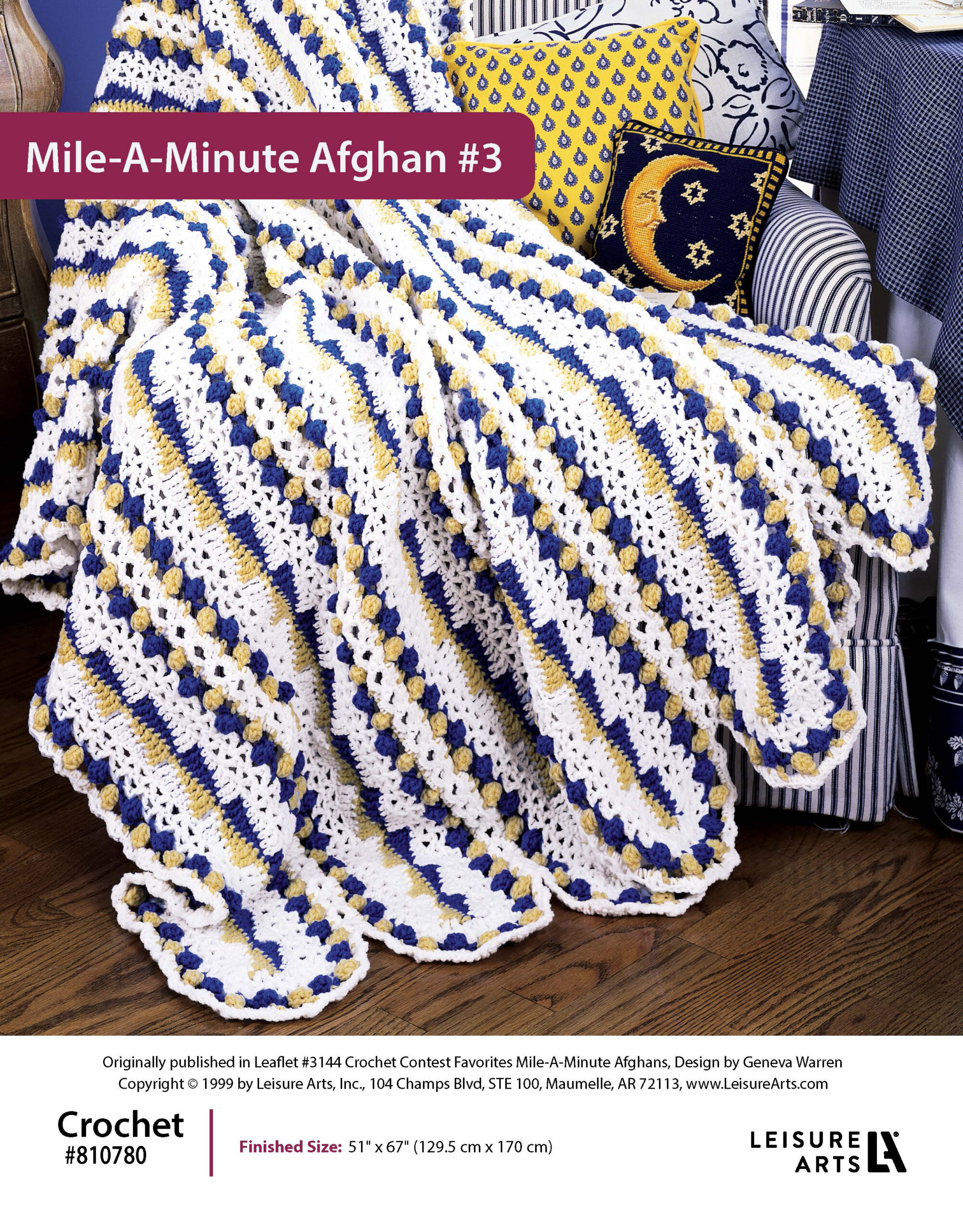 ePattern Leisure Arts Crochet MileAMinute Afghan 3