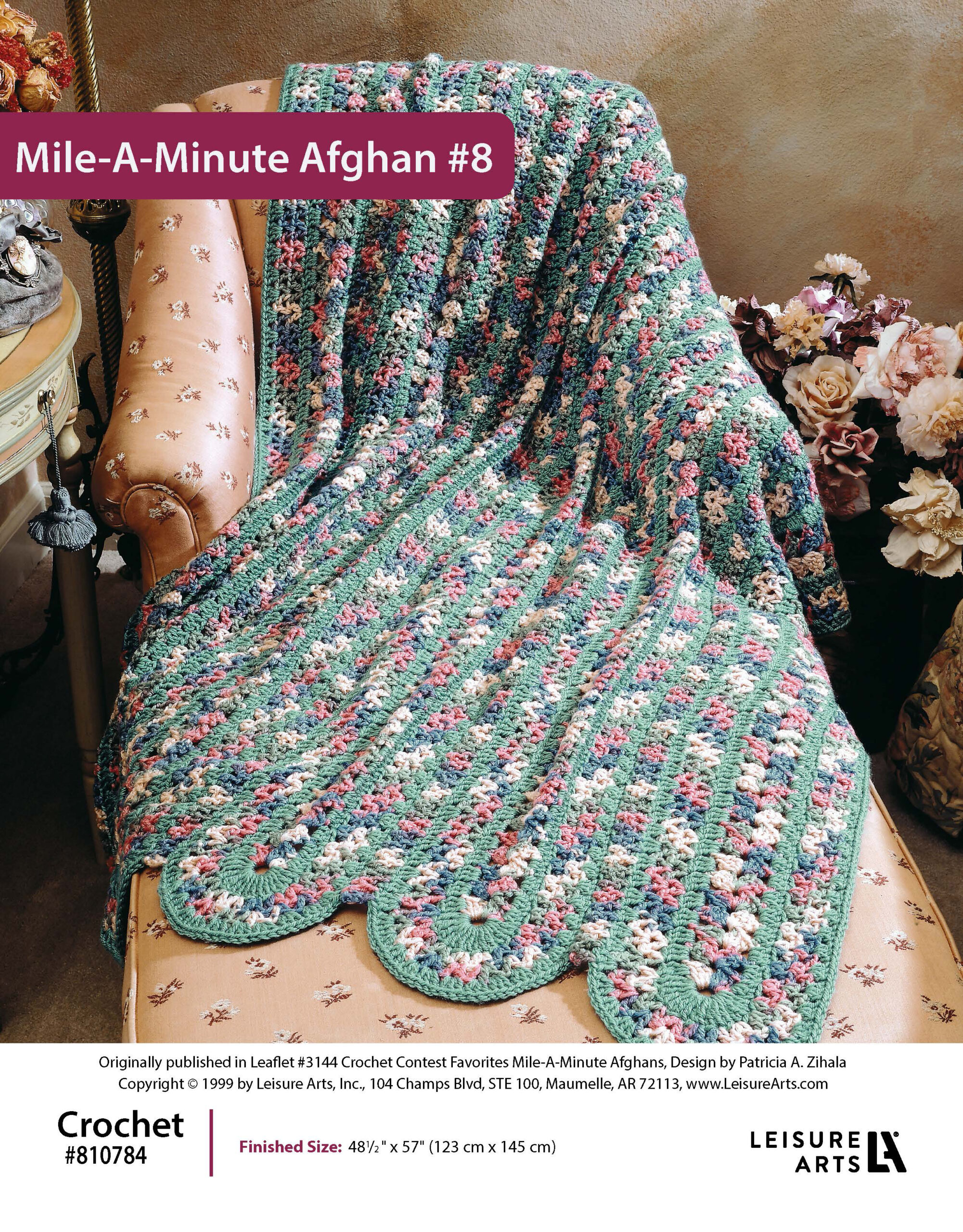 ePattern Leisure Arts Crochet MileAMinute Afghan 8
