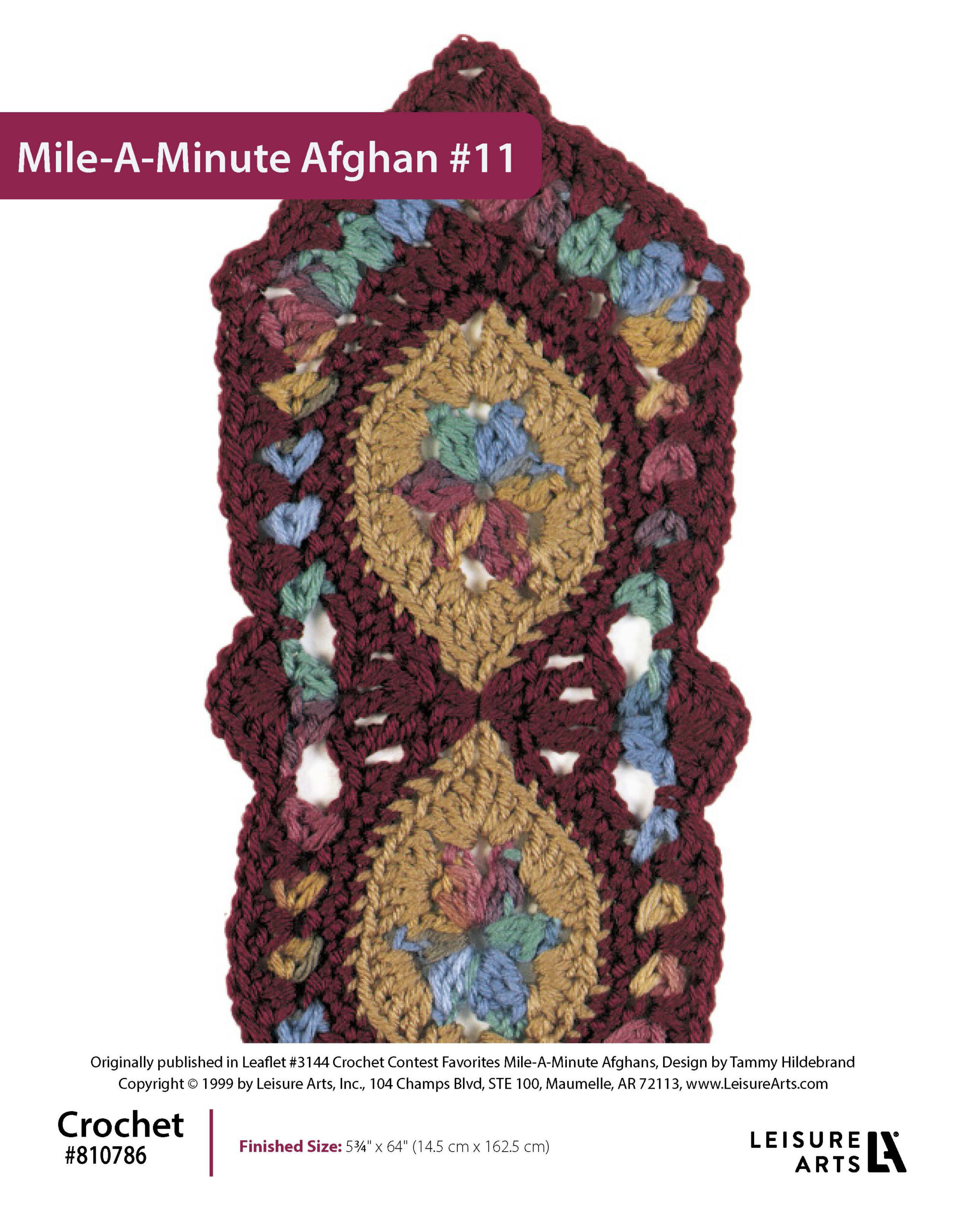 ePattern Leisure Arts Crochet MileAMinute Afghan 11