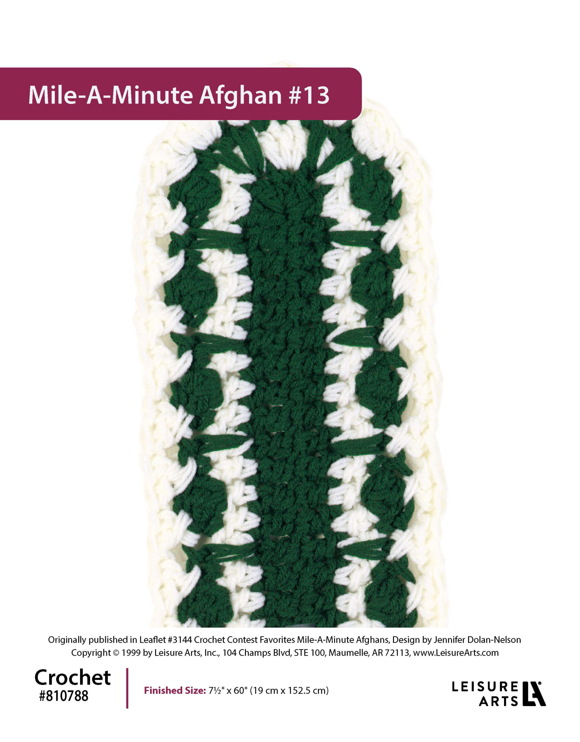 ePattern Leisure Arts Crochet MileAMinute Afghan 13