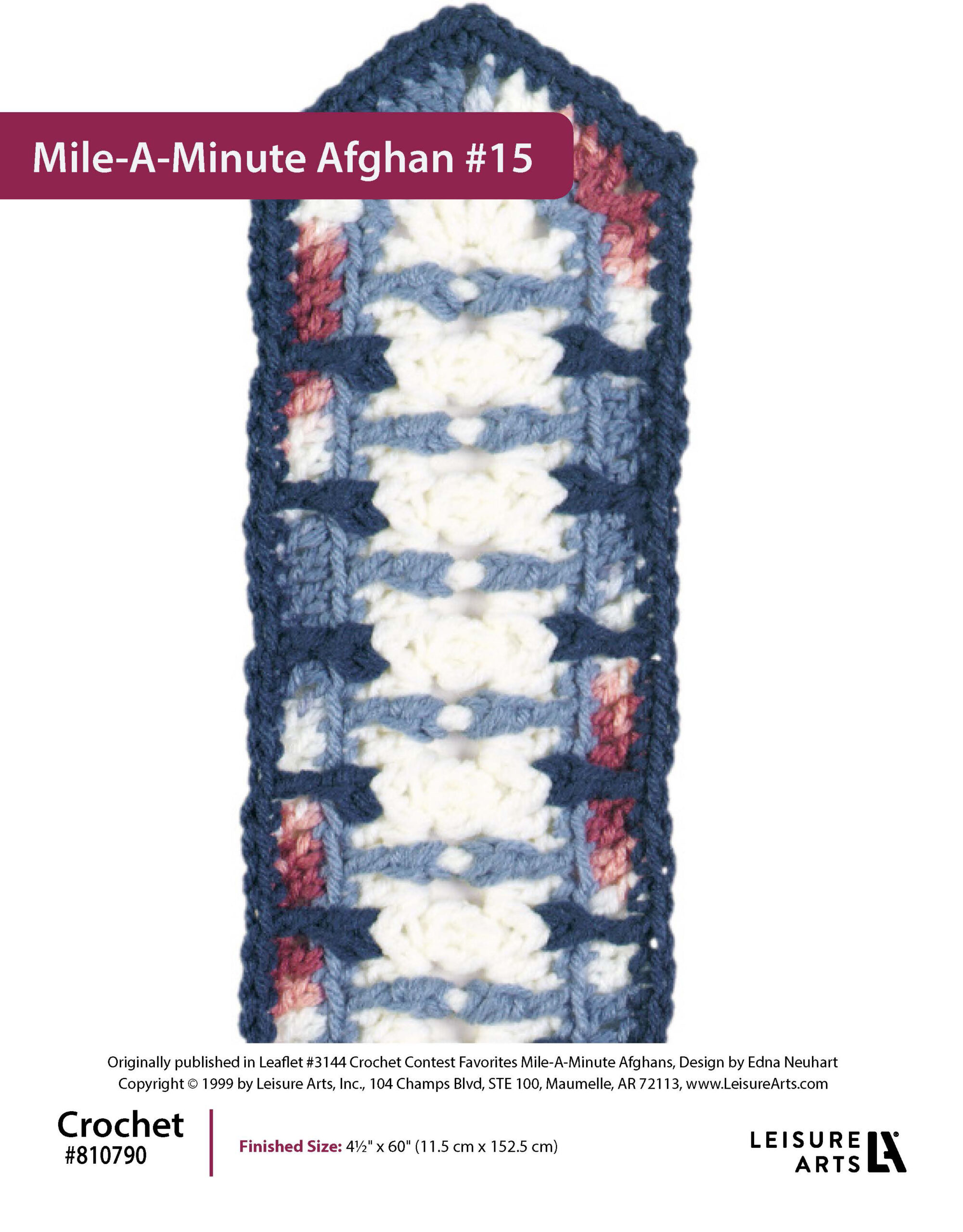 ePattern Leisure Arts Crochet MileAMinute Afghan 15