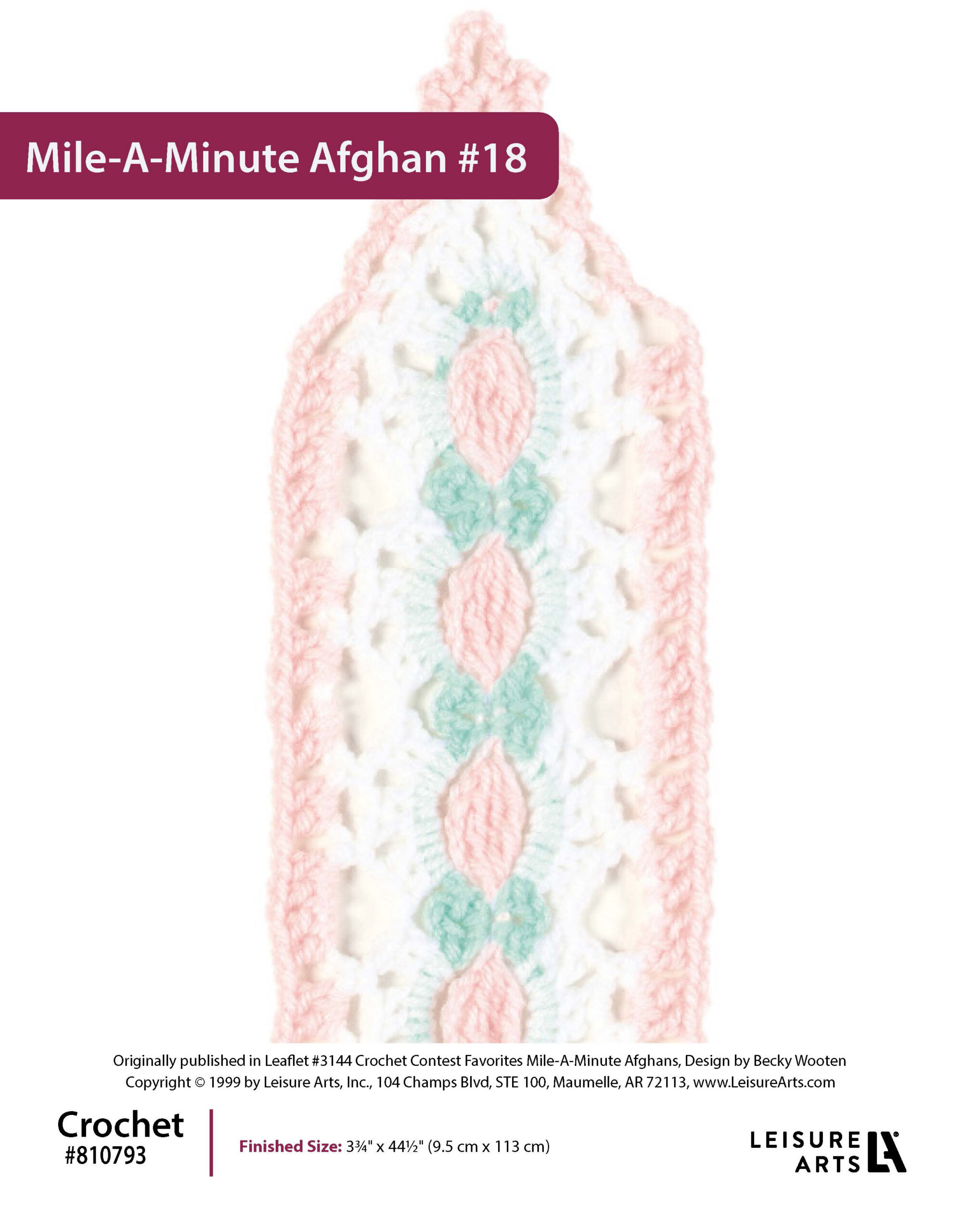 ePattern Leisure Arts Crochet MileAMinute Afghan 18