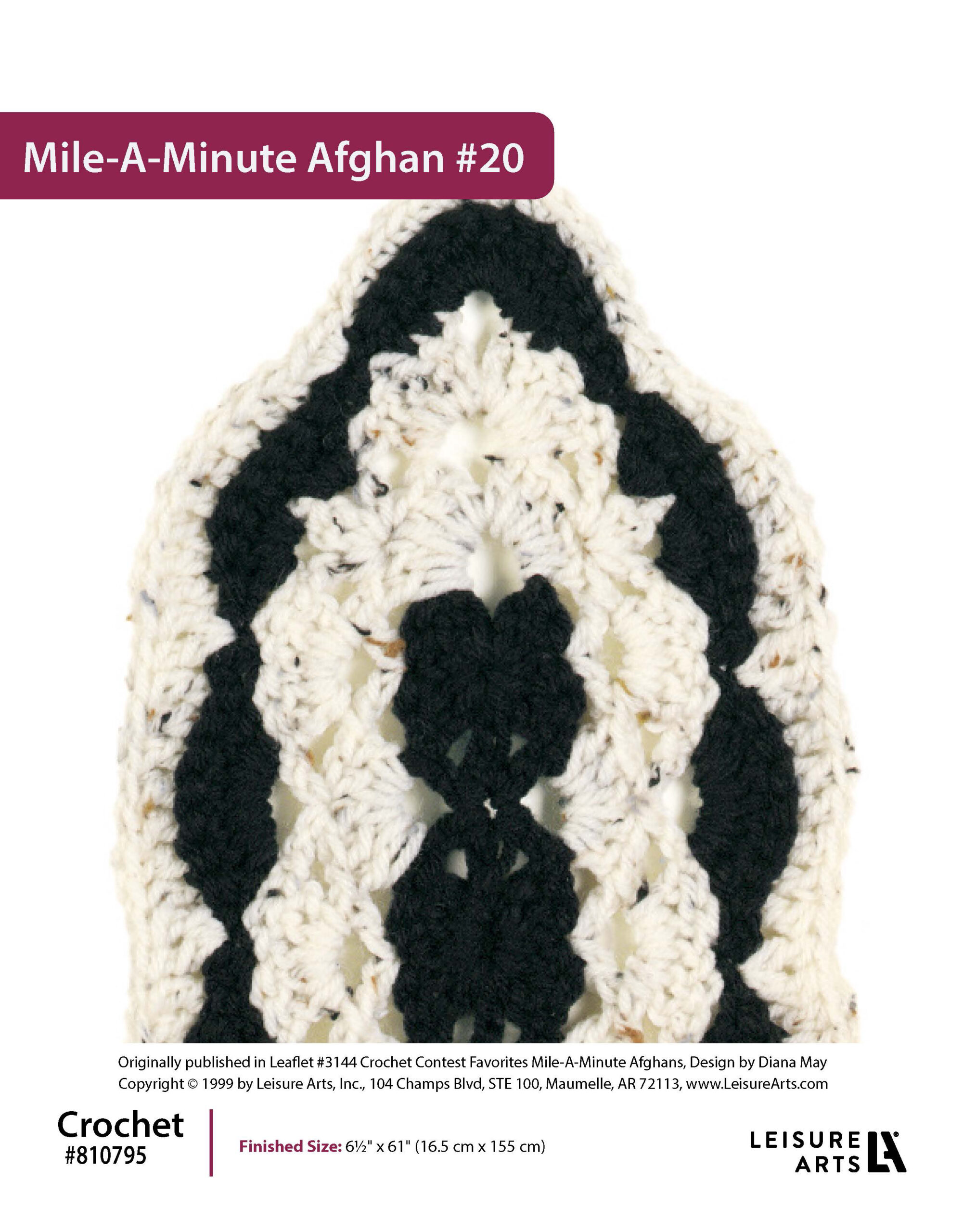 ePattern Leisure Arts Crochet MileAMinute Afghan 20