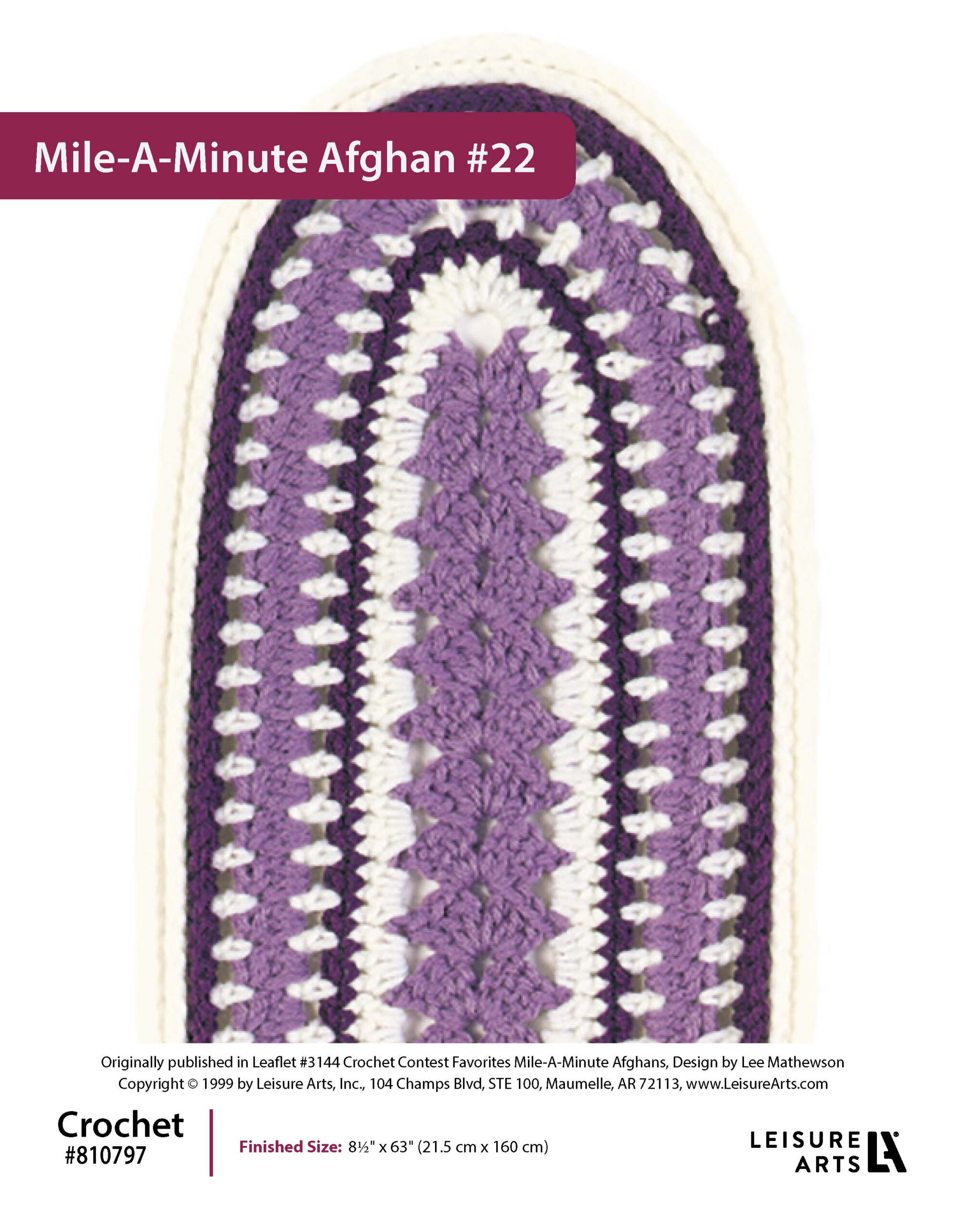 ePattern Leisure Arts Crochet MileAMinute Afghan 22