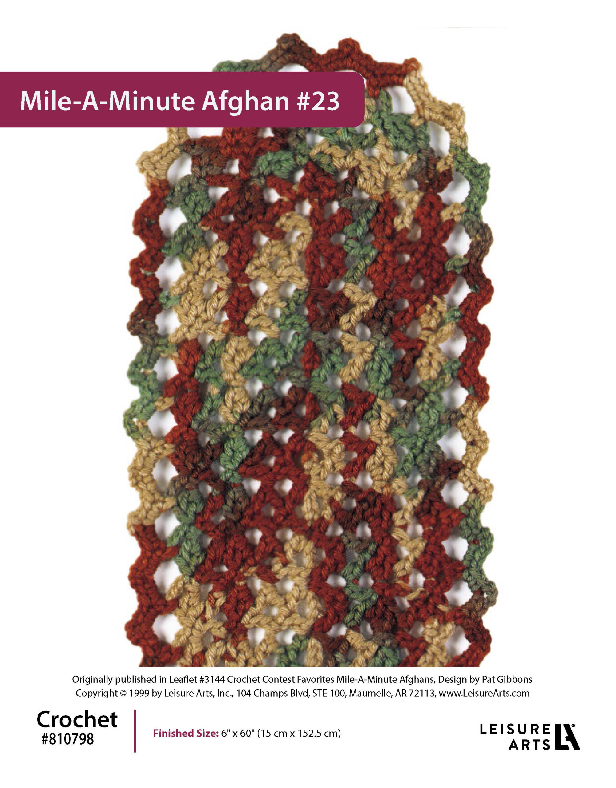ePattern Leisure Arts Crochet MileAMinute Afghan 23