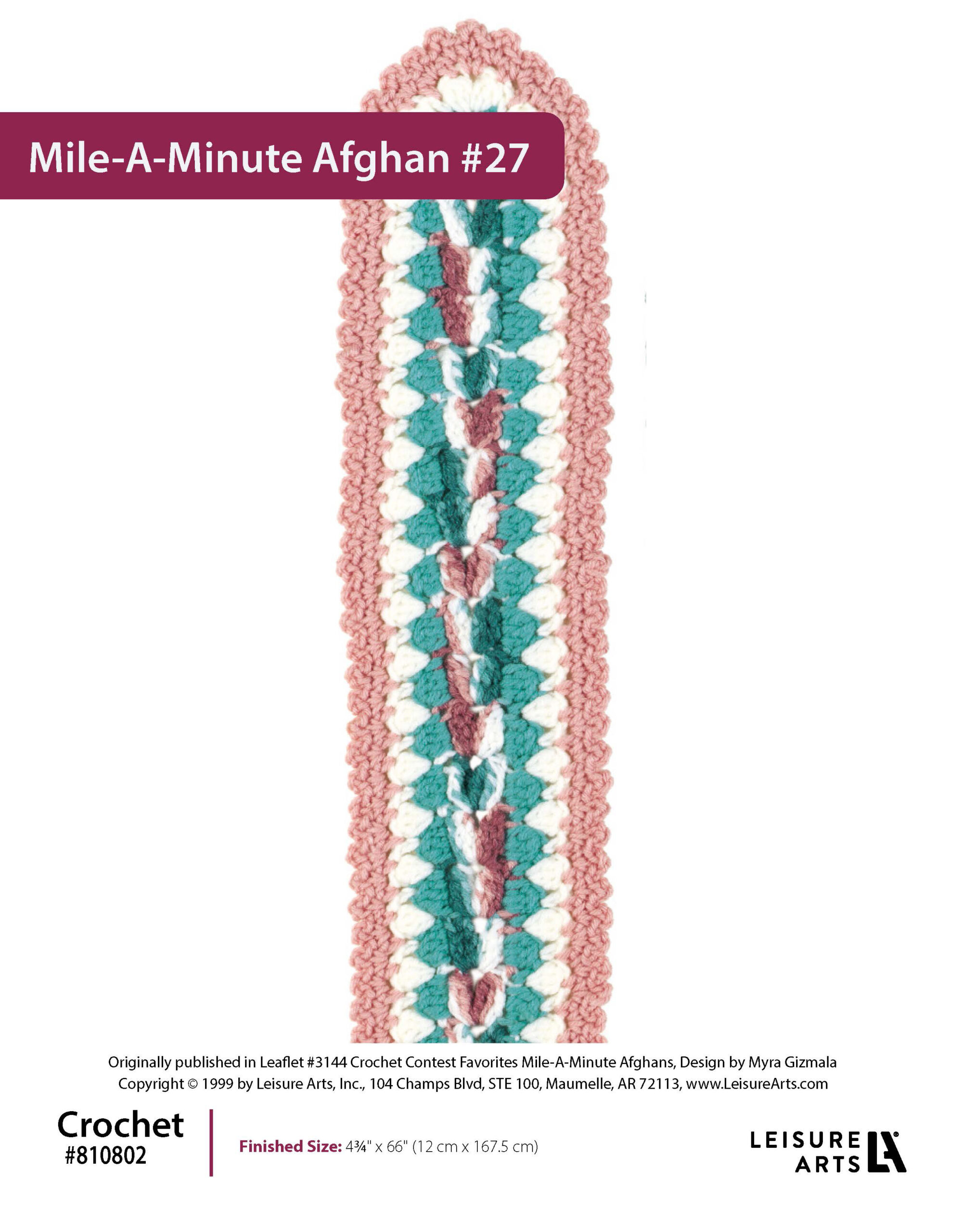 ePattern Leisure Arts Crochet MileAMinute Afghan 27
