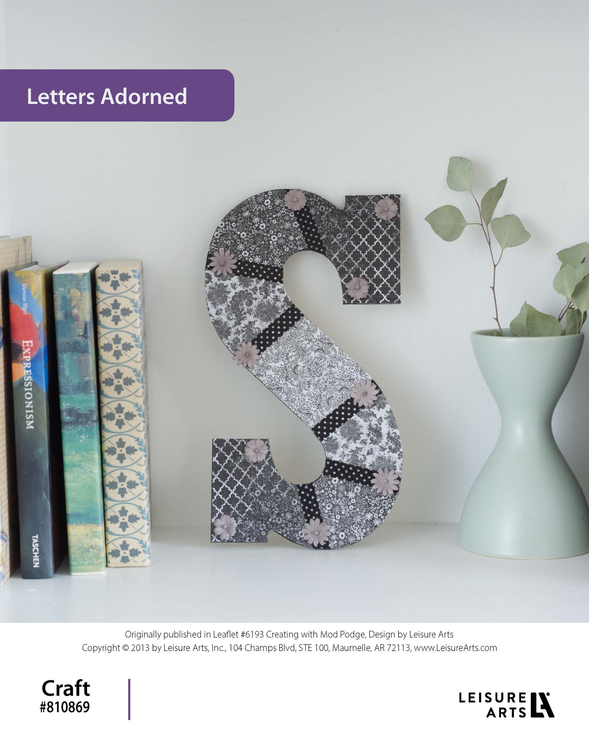 Leisure Arts Creating With Mod Podge Letters Adorned ePattern